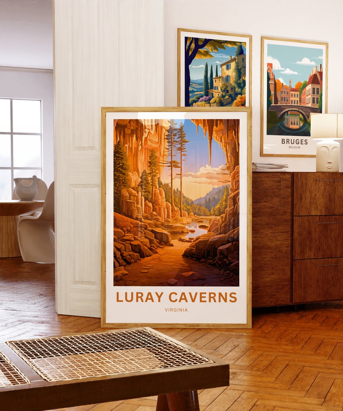 Luray Caverns Virginia Orange Cave Rock Formations Travel Poster - Image 5