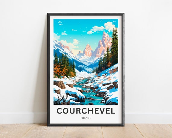 Courchevel Travel Print Courchevel Poster France Wall Art Framed Present Gift France Present