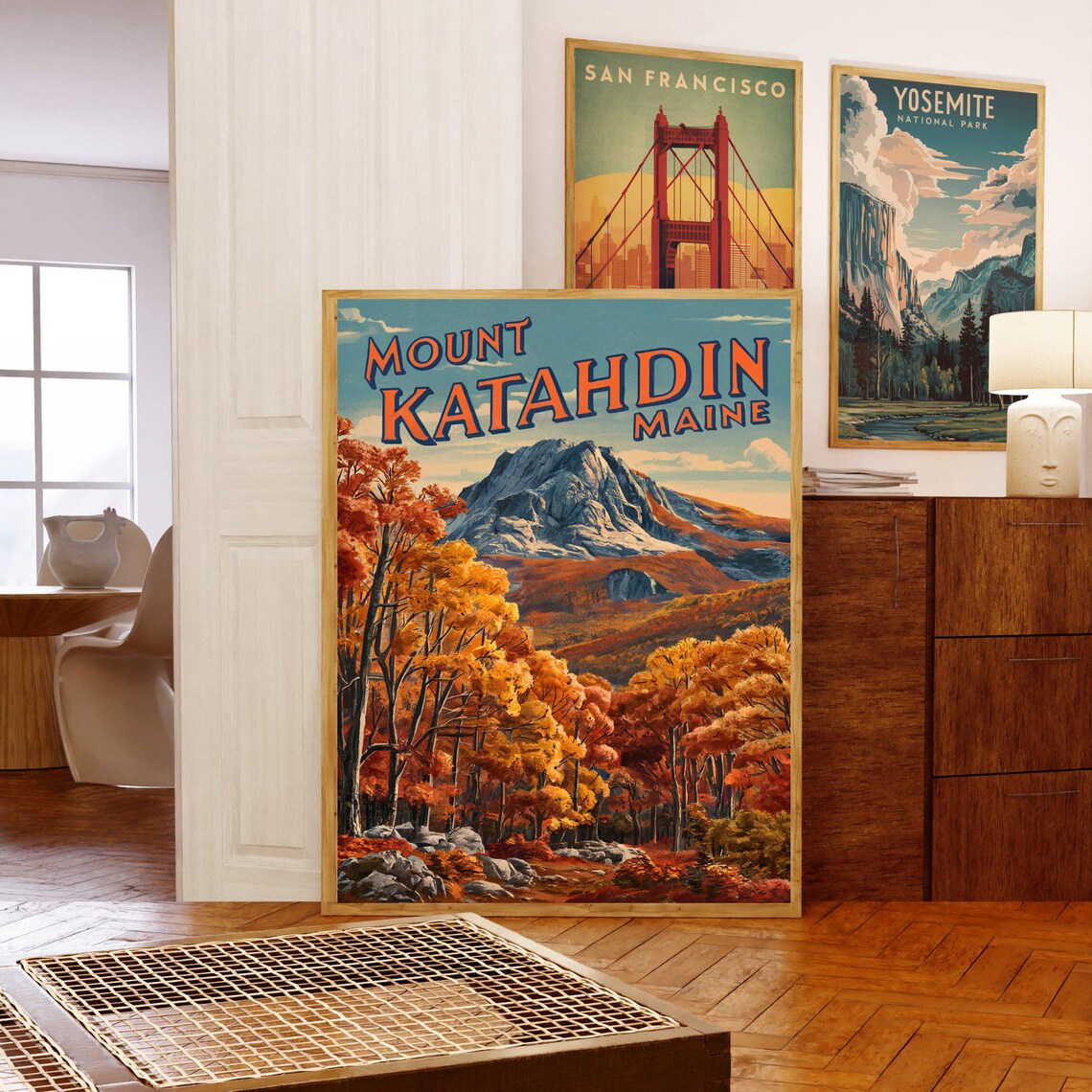 Mount Katahdin Vintage Travel Poster, Maine Wall Art - Image 5