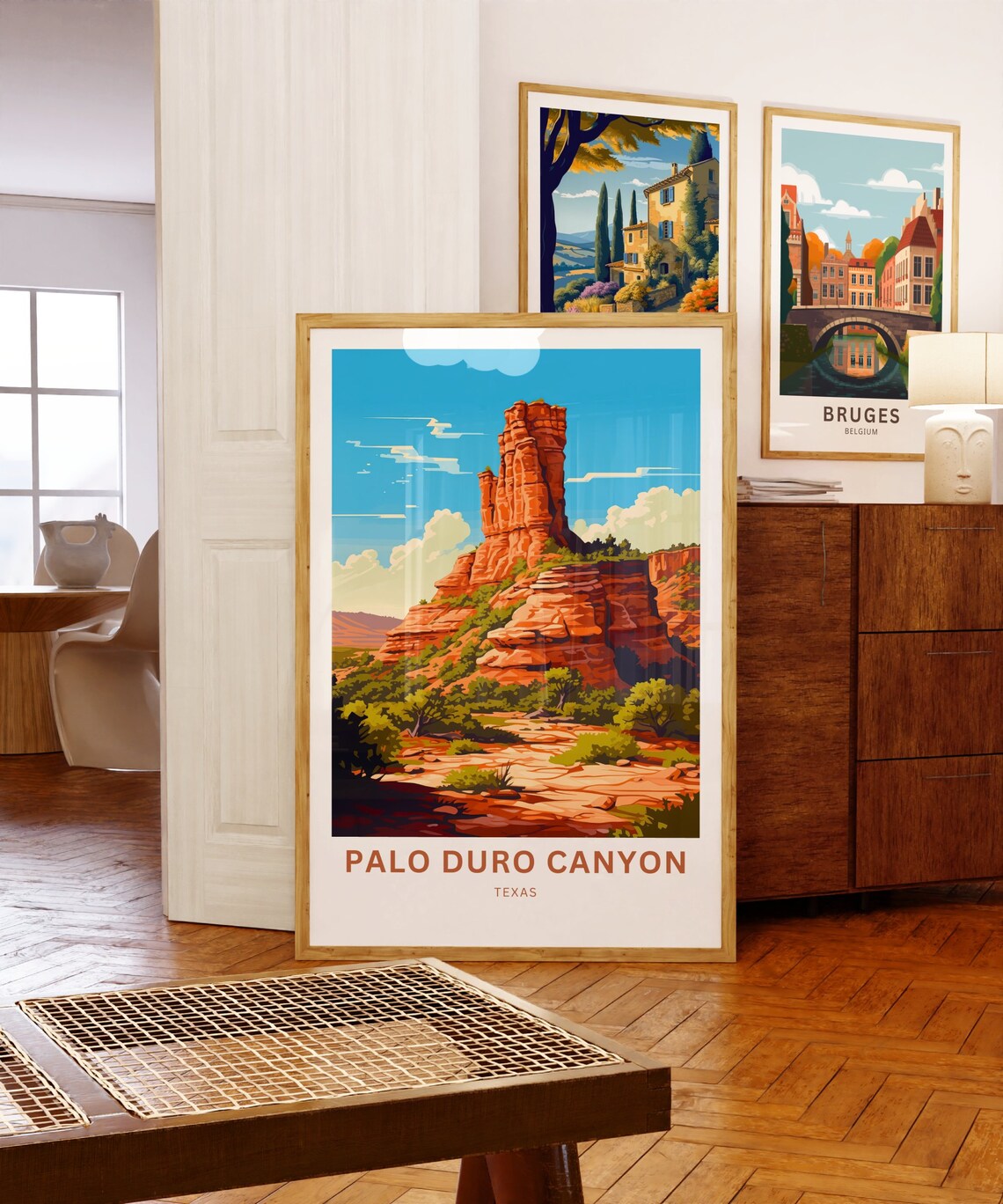 Palo Duro Canyon Texas Red Rock Formation Bright Sky Scene Poster - Image 5