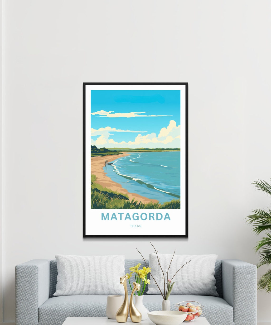 Matagorda Texas Sandy Beach Waves Gulf Coast Vacation Poster - Image 3