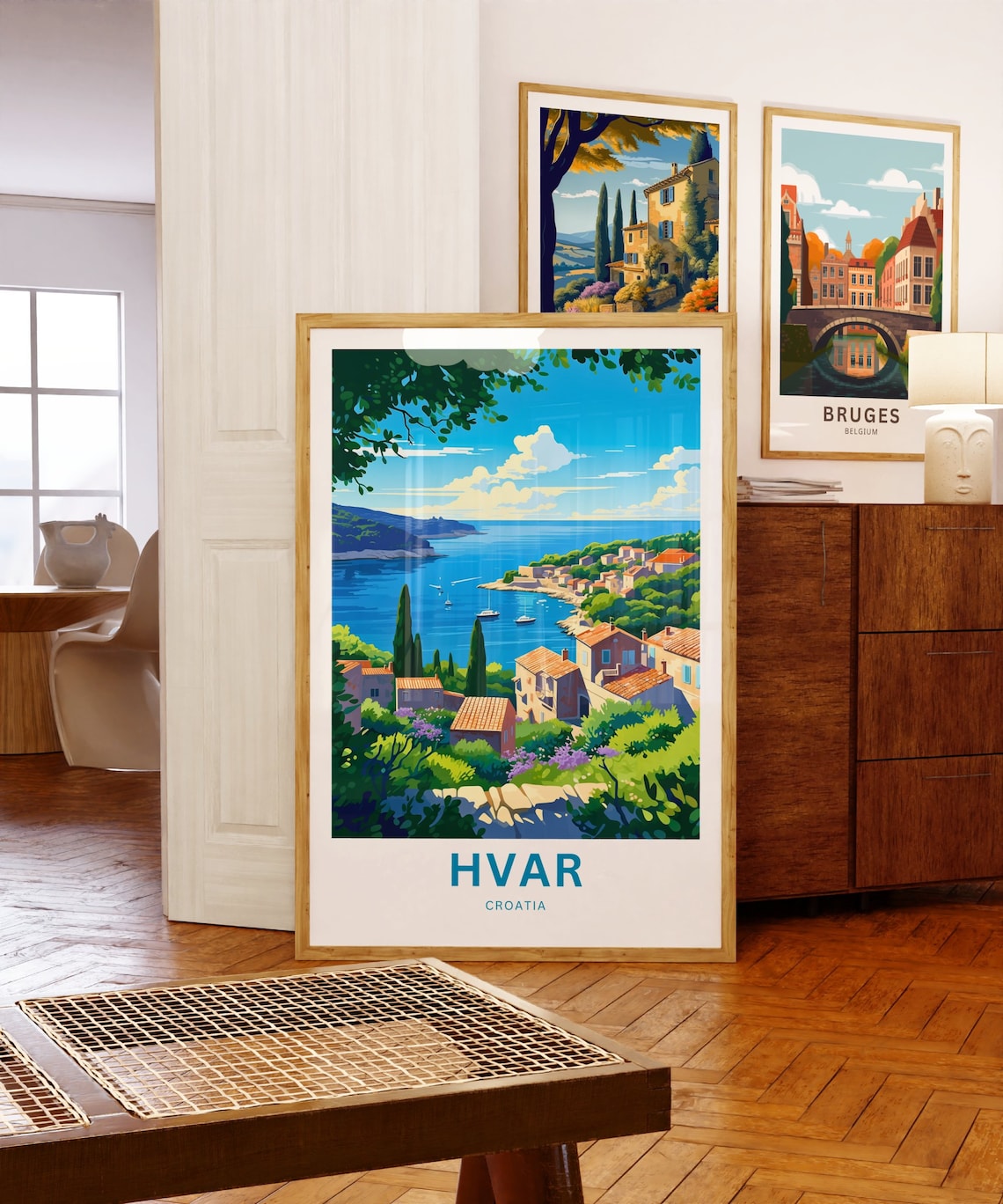 Hvar Croatia Sunny Island Bay Coastal Village Scenic Travel Poster - Image 5