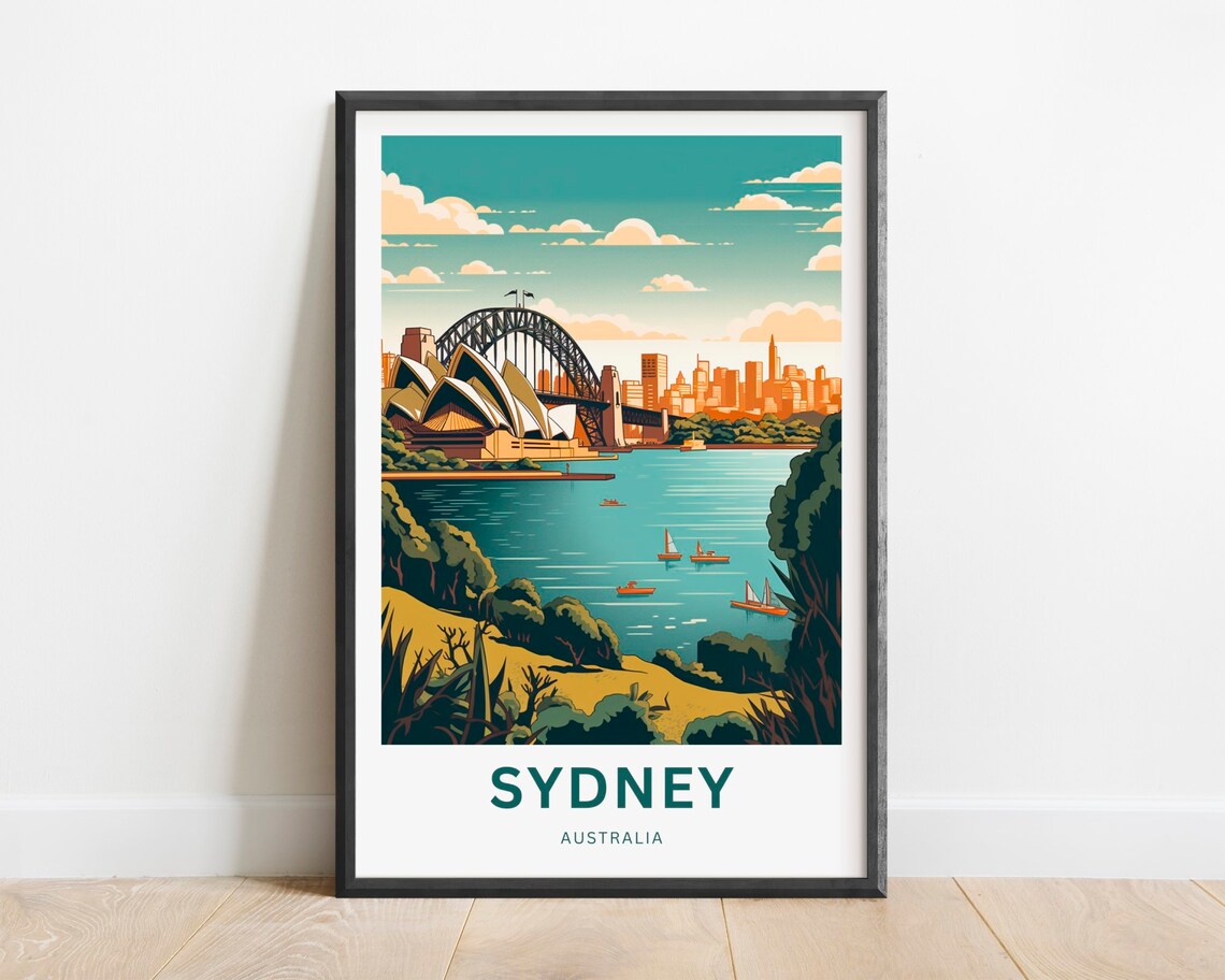 Sydney Travel Print Australia Gift Poster