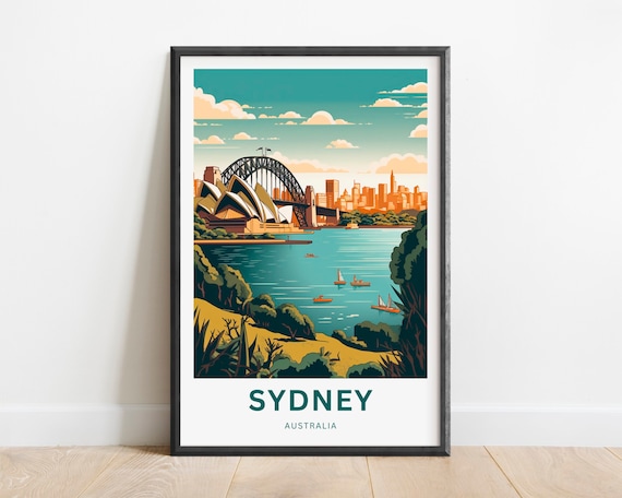 Sydney Travel Print Australia Gift Poster