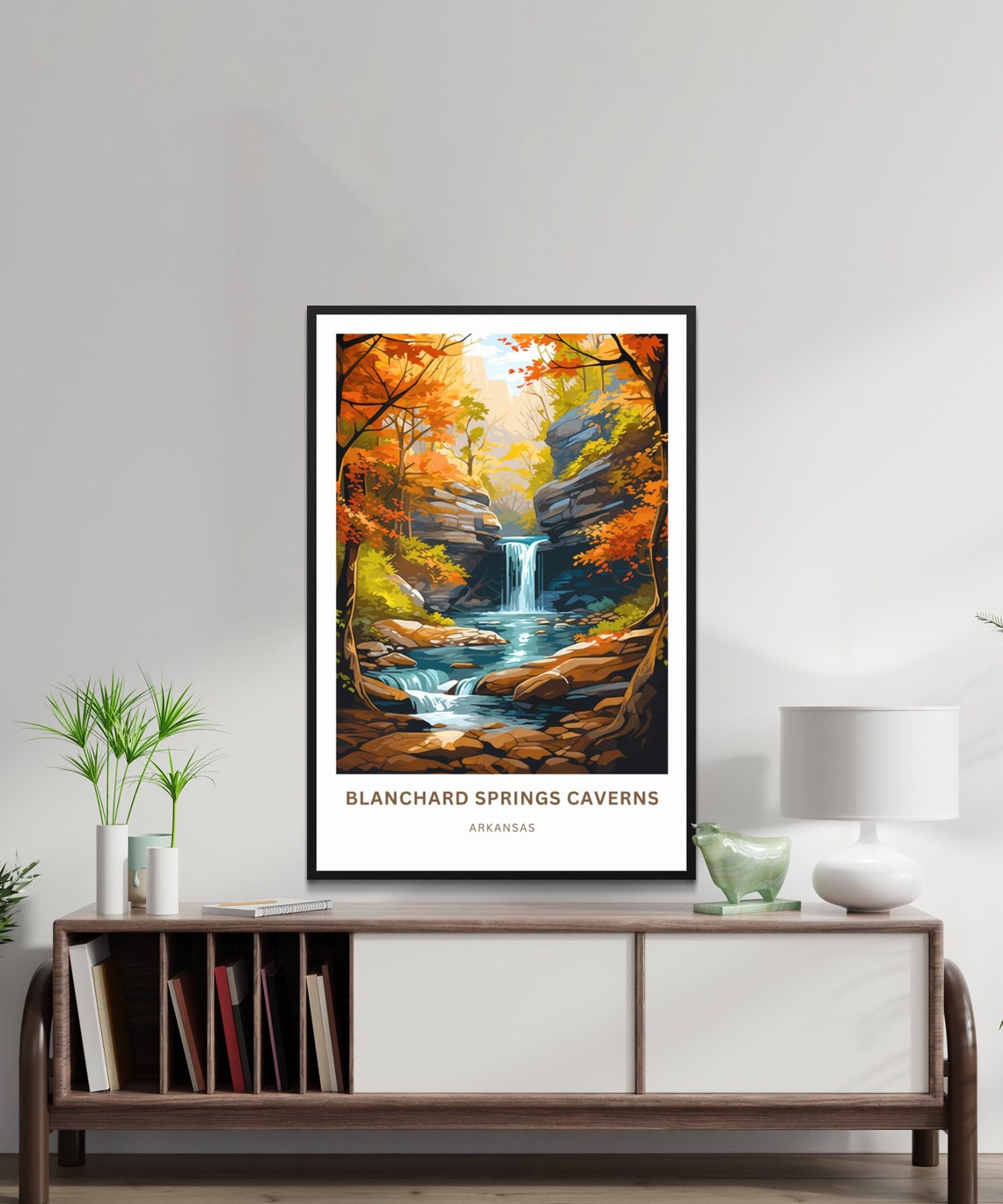Personalized Blanchard Springs Caverns Arkansas Waterfall Poster - Image 2