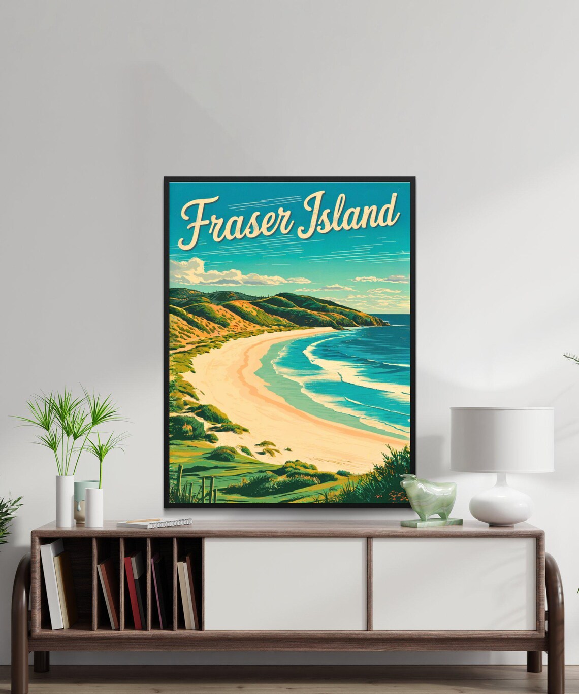 Fraser Island Australia Golden Beach Cove Vintage Travel Poster - Image 2