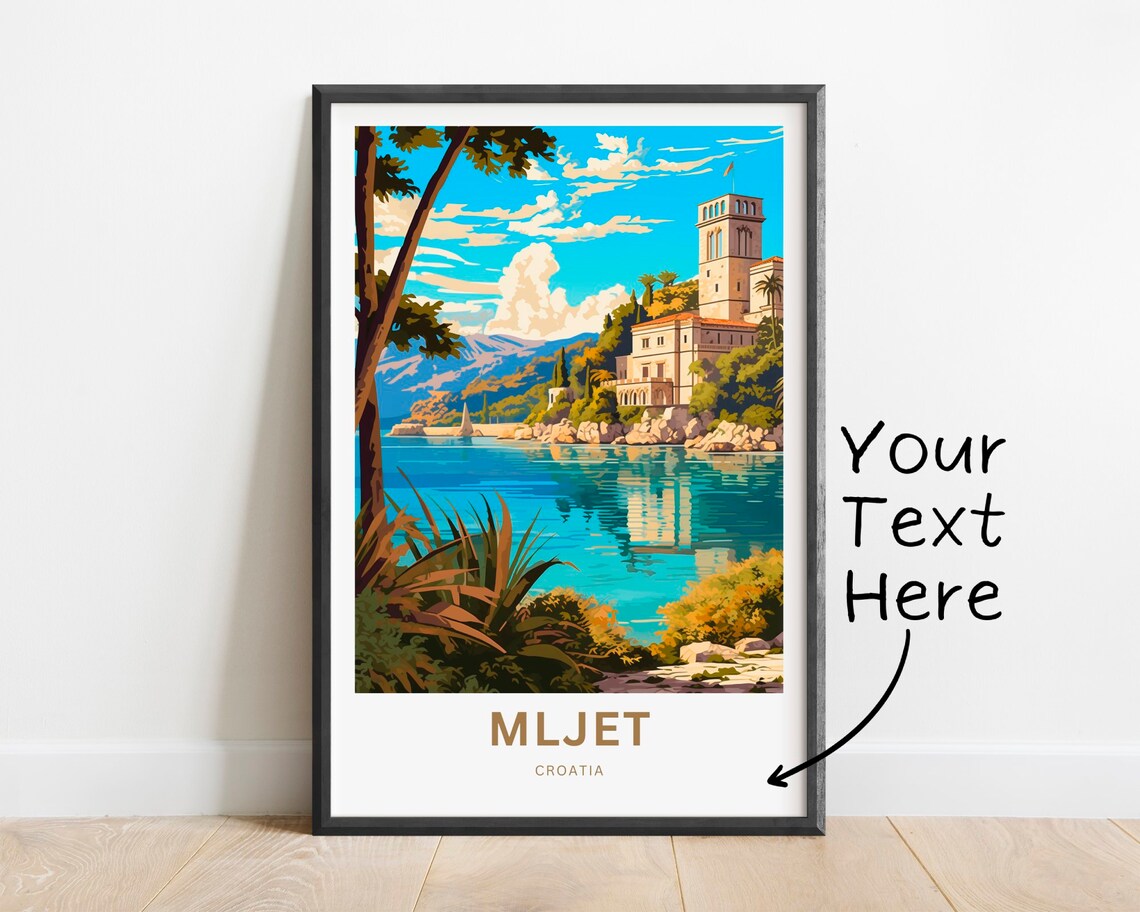 Personalized Mljet Croatia Adriatic Island Lake Travel Poster