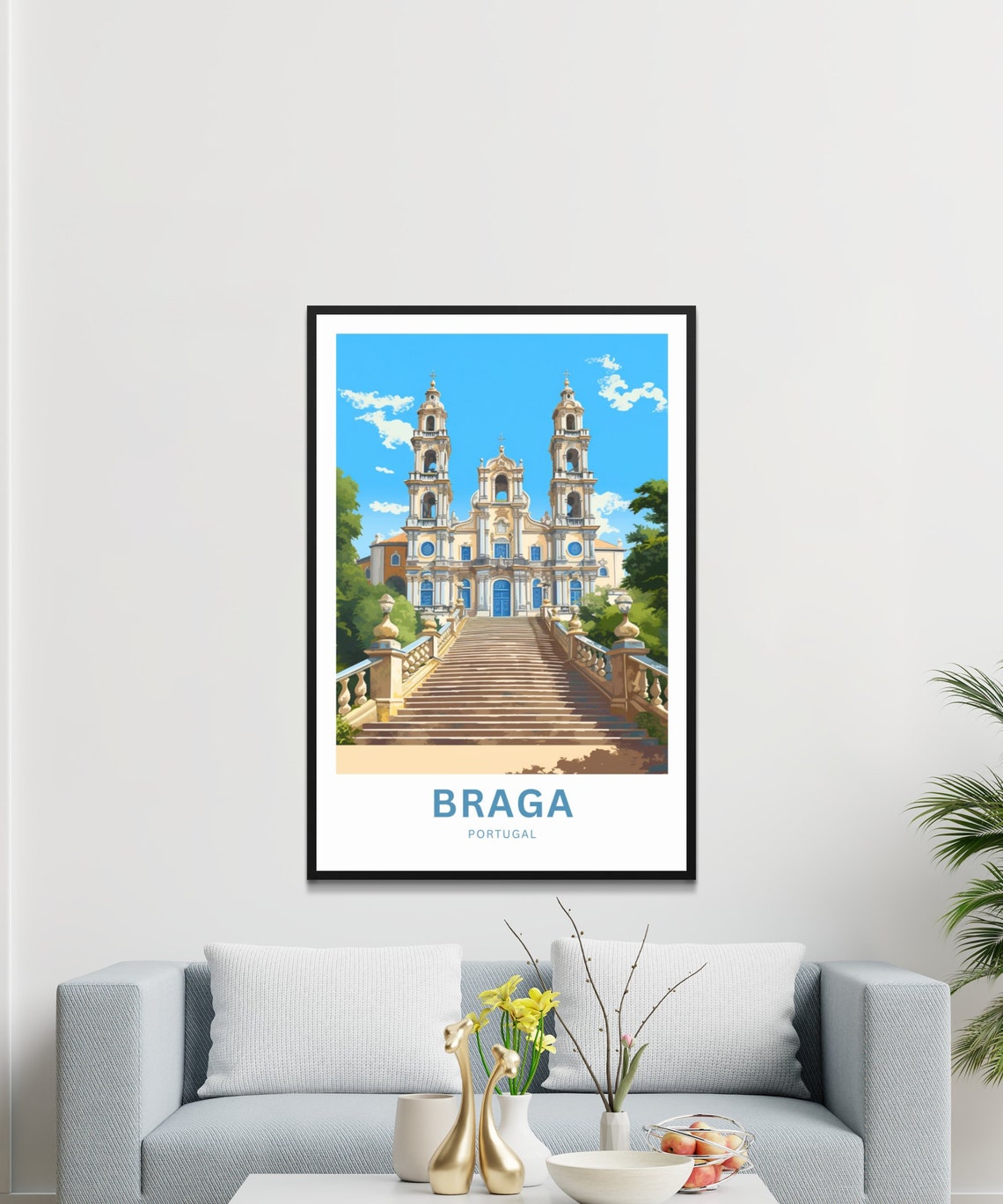 Braga Portugal Grand Staircase Baroque Sanctuary Personalized Poster - Image 3