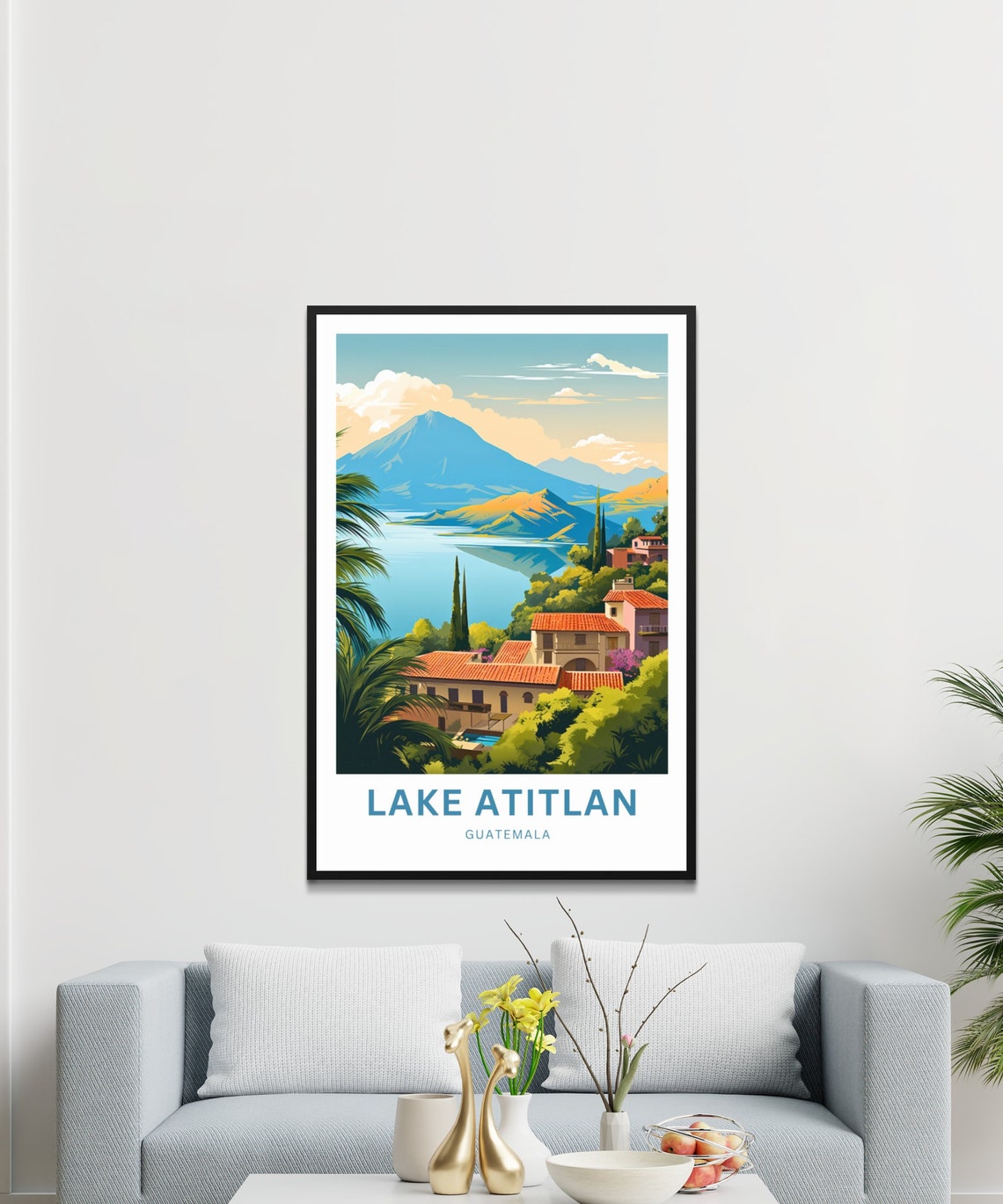 Personalized Lake Atitln Travel Print Lake Atitln Poster Guatemala Wall Art Framed Present Gift Mexico Present - Image 3