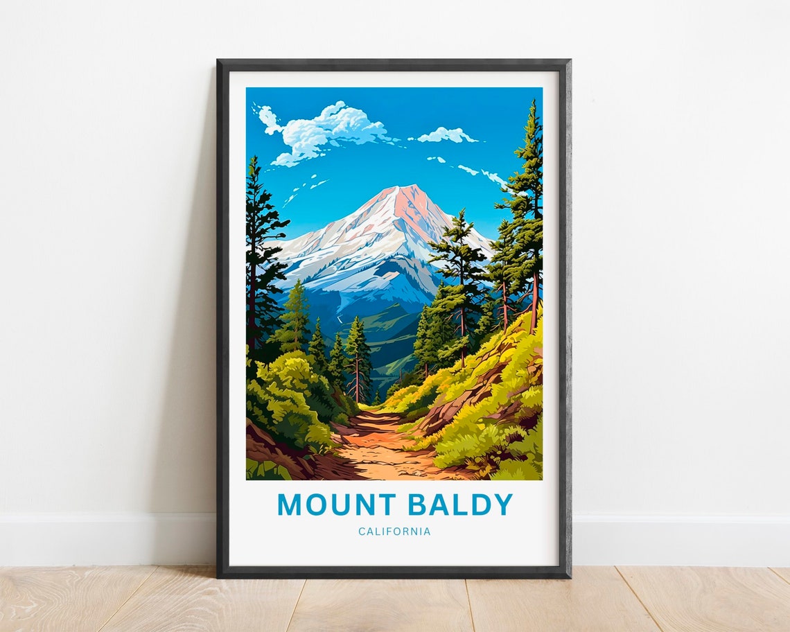Mount Baldy California Pine Forest Trail to Snowy Peak Poster