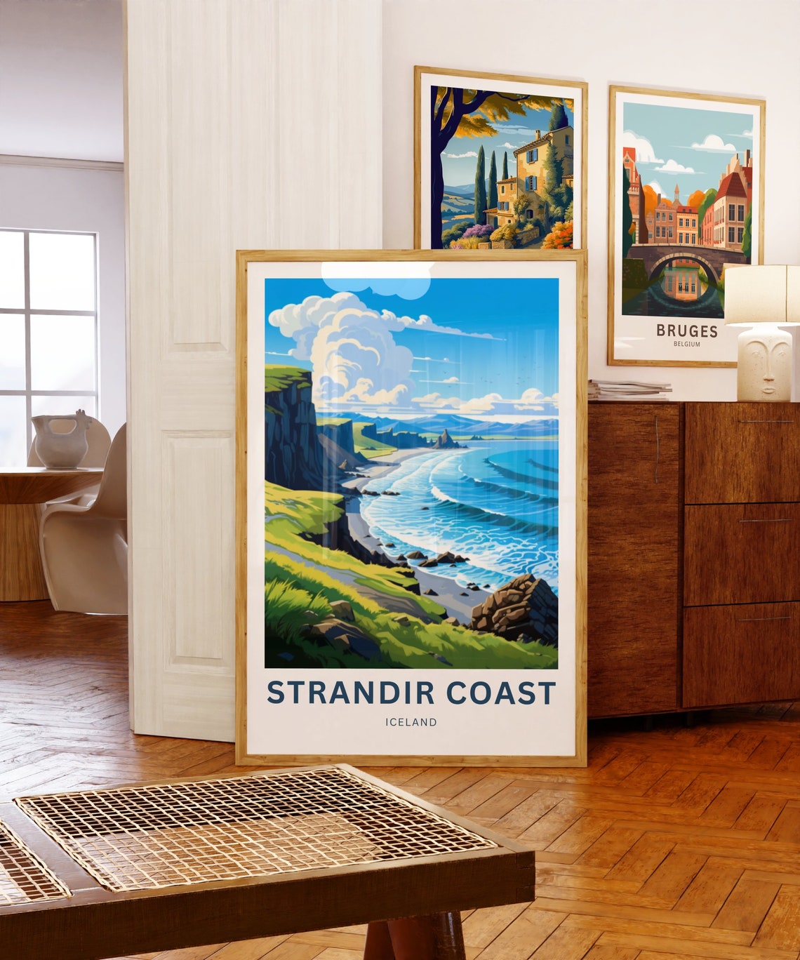 Strandir Coast Iceland Ocean Cliffs Beach Bright Travel Poster - Image 5