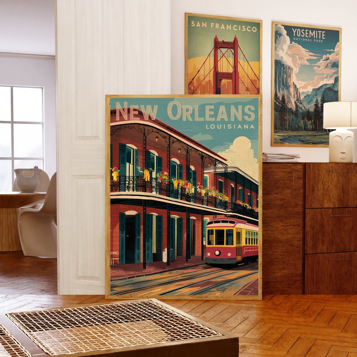 New Orleans Louisiana Vintage French Quarter Retro Travel Poster - Image 5