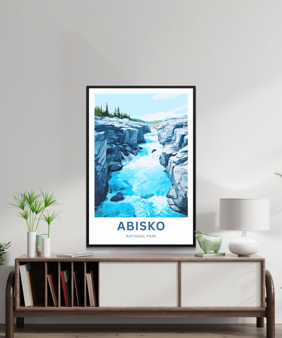 Abisko National Park Turquoise River Canyon Rocky Gorge Poster - Image 2