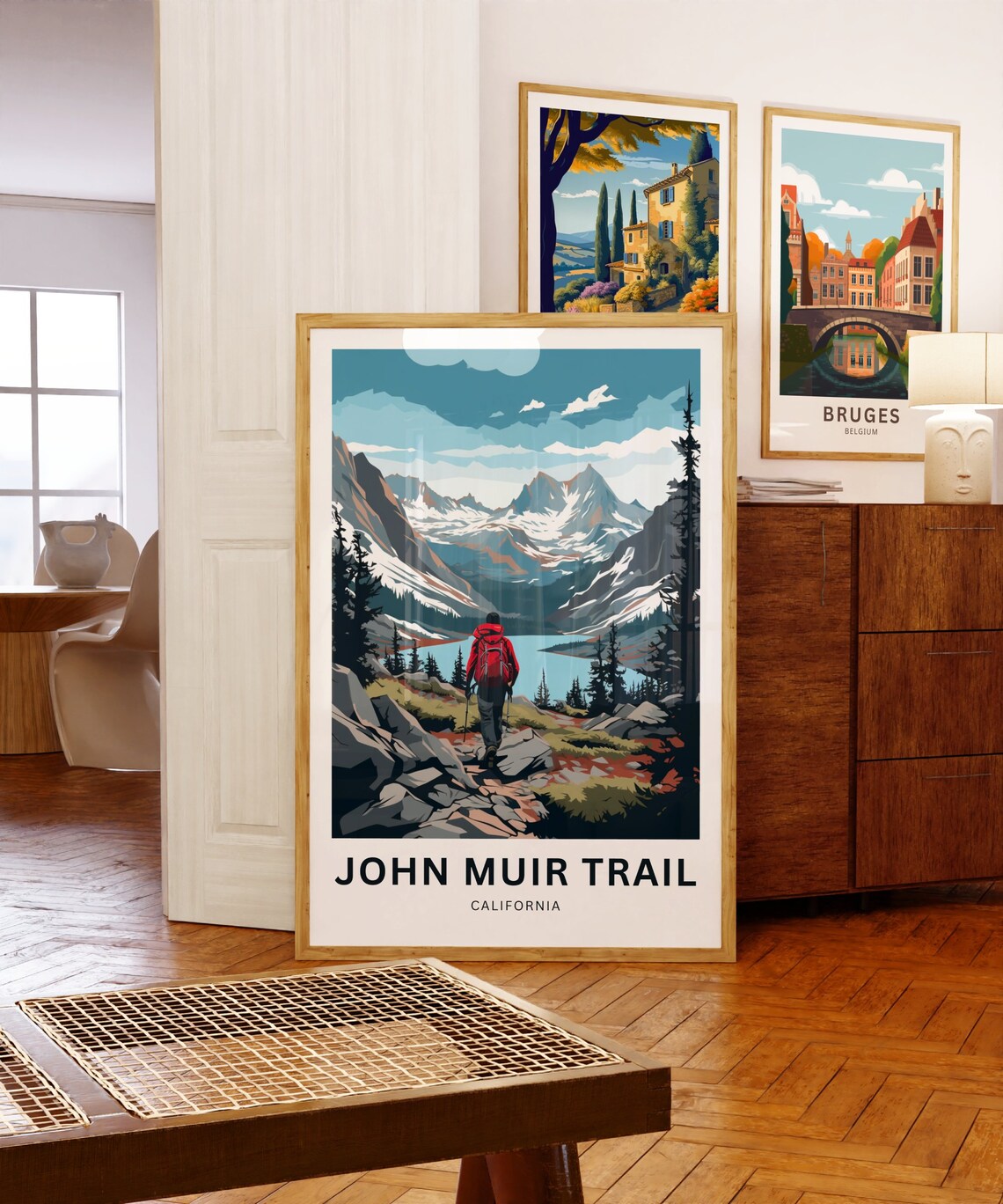 John Muir Trail California Hiker Lake Personalized Custom Travel Poster - Image 5