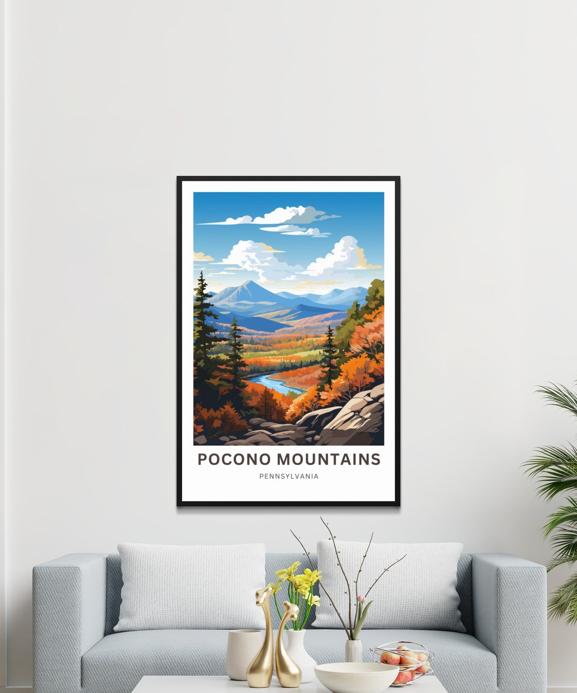 Pocono Mountains Pennsylvania Autumn Valley Personalized Poster - Image 3
