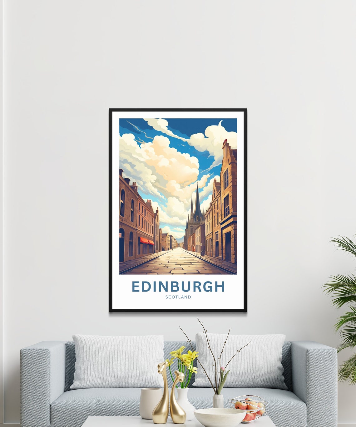 Personalized Edinburgh Scotland Historic Royal Mile View Poster - Image 2