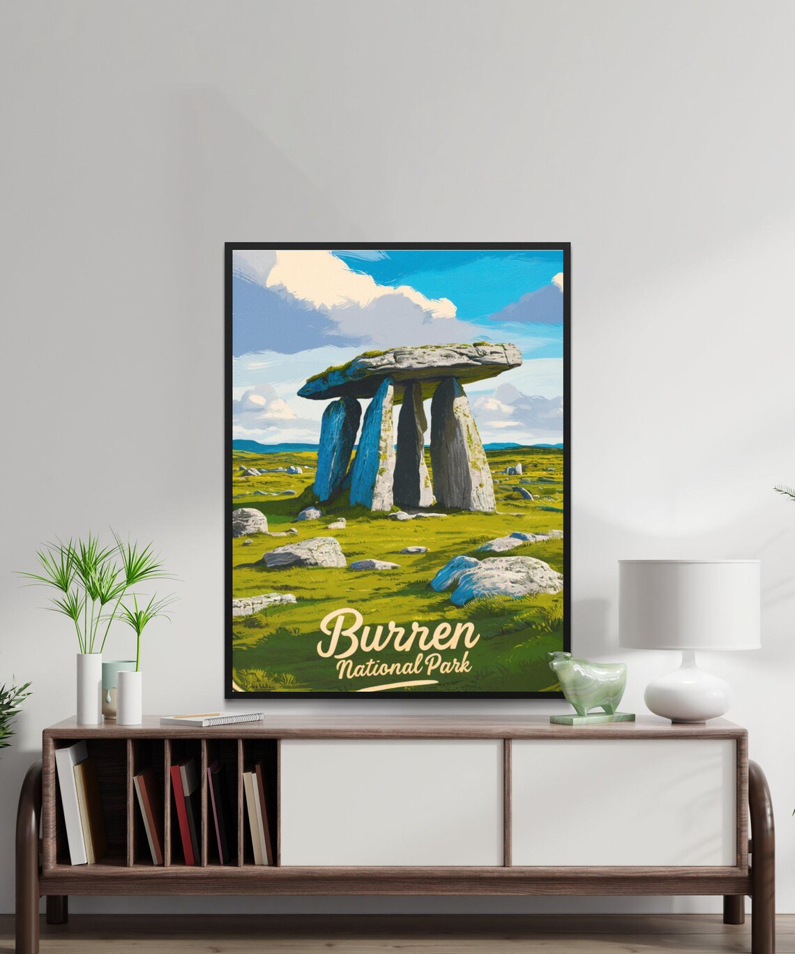 Burren National Park Ireland Travel Poster Poulnabrone Dolmen Stones - Image 2