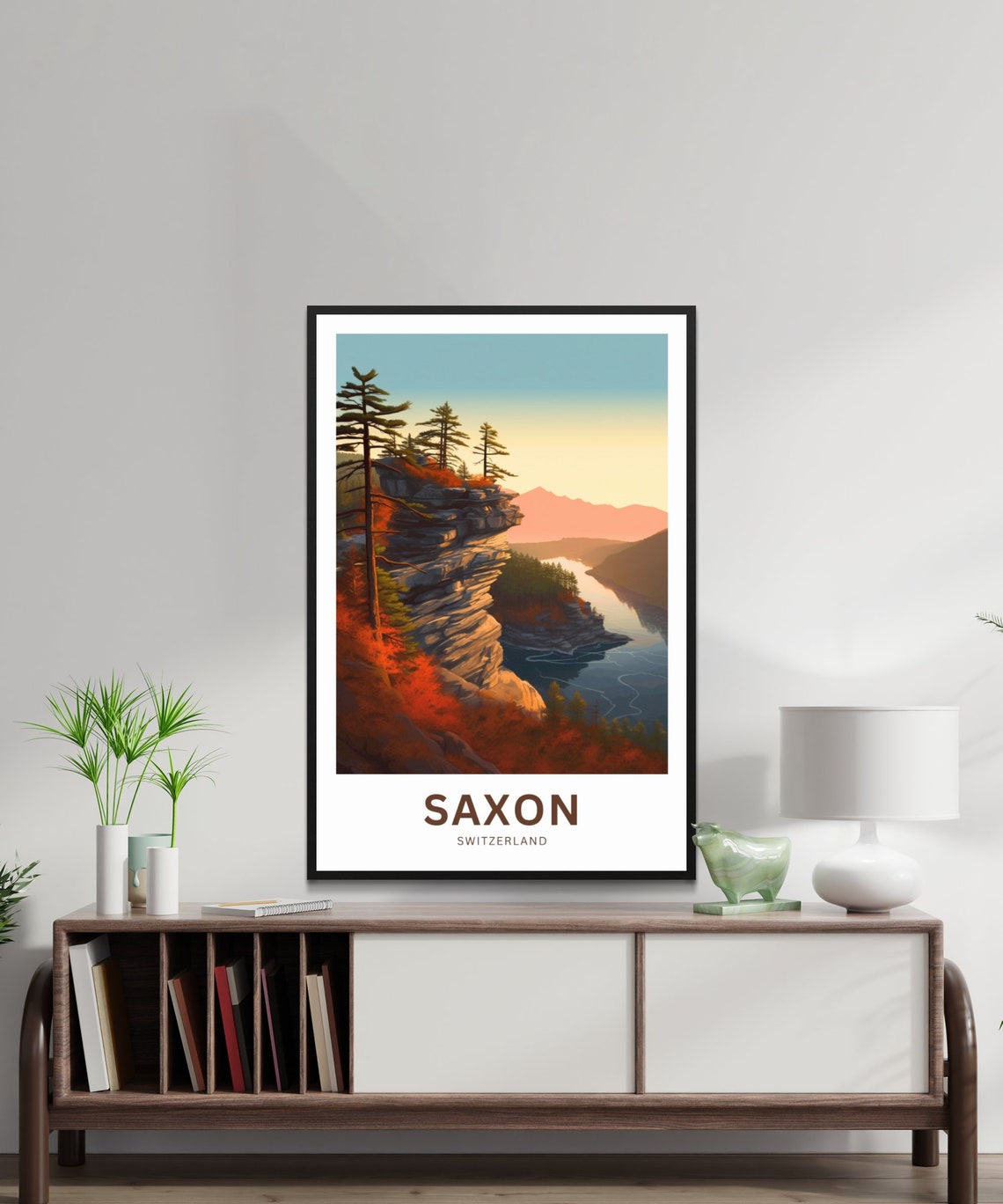 Saxon Switzerland Sunrise Cliff Overlook Custom Travel Poster - Image 2