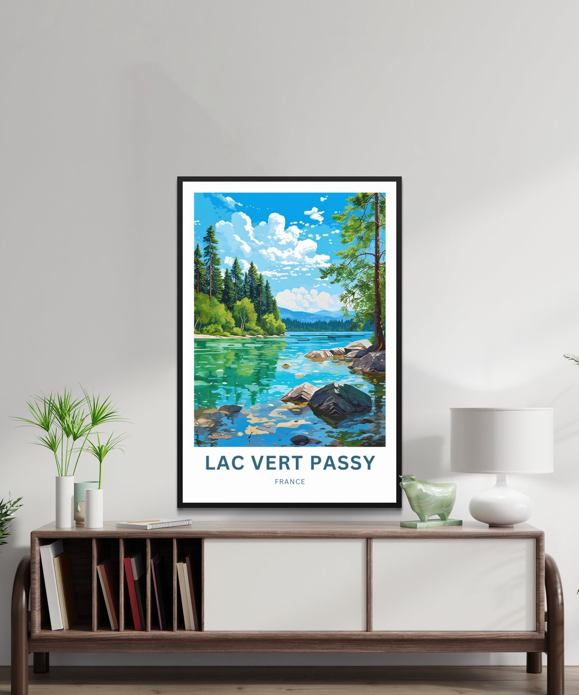 Lac Vert Passy Personalized Turquoise Lake Pine Scene Custom Poster - Image 2