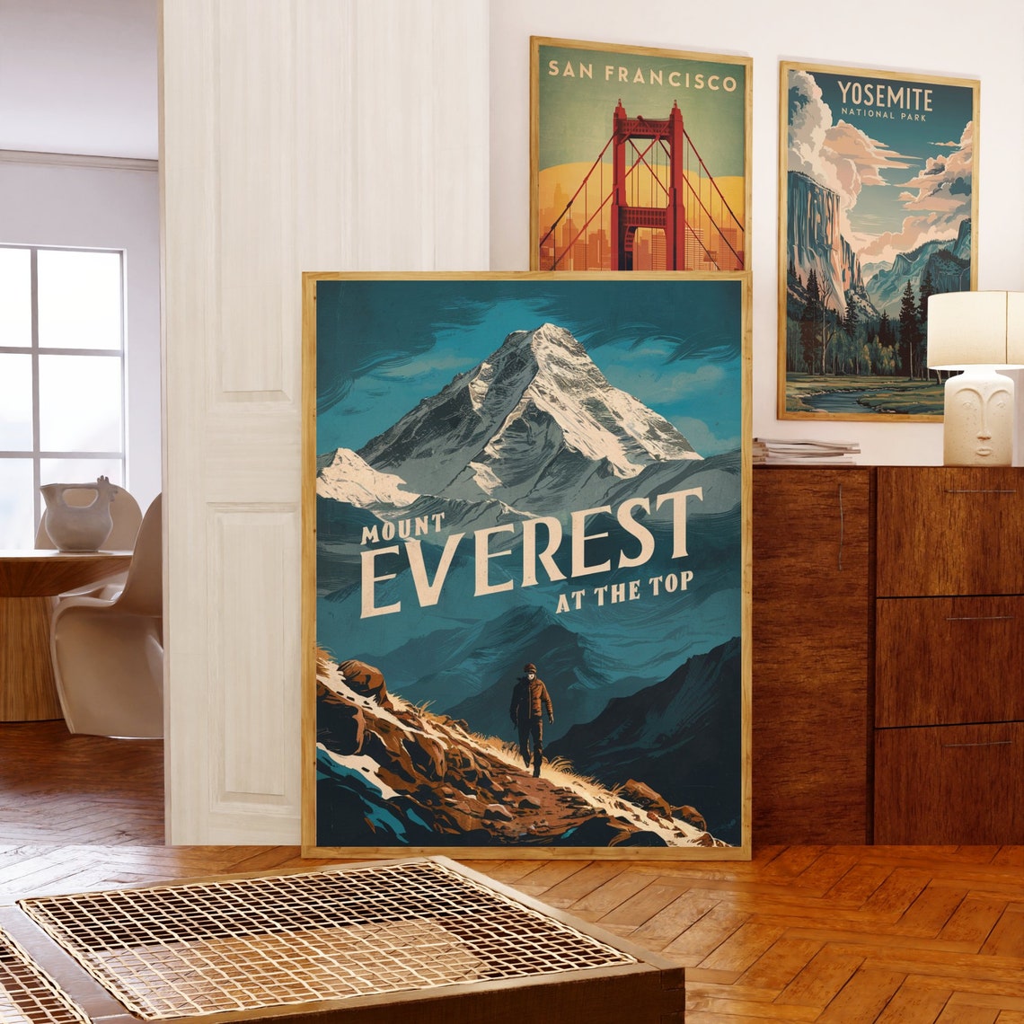 Mount Everest Summit Ridge Climber Mountain Adventure Vintage Poster - Image 5