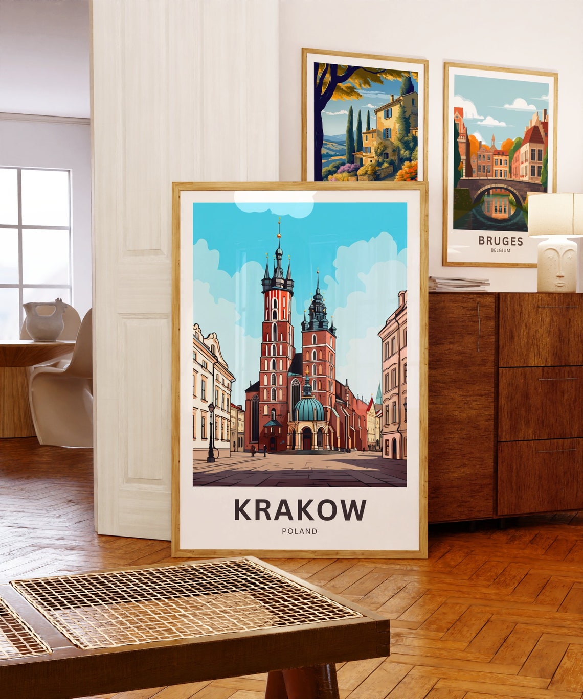 Personalized Krakow Poland Old Town Custom Vintage Travel Poster Art - Image 5