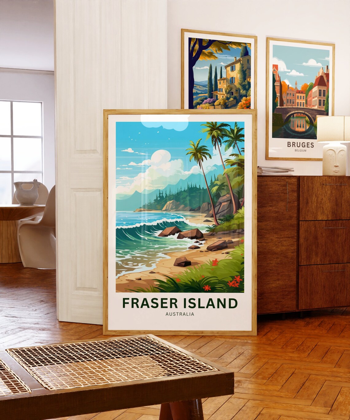 Fraser Island Australia Palm Beach Ocean Waves Travel Poster - Image 5