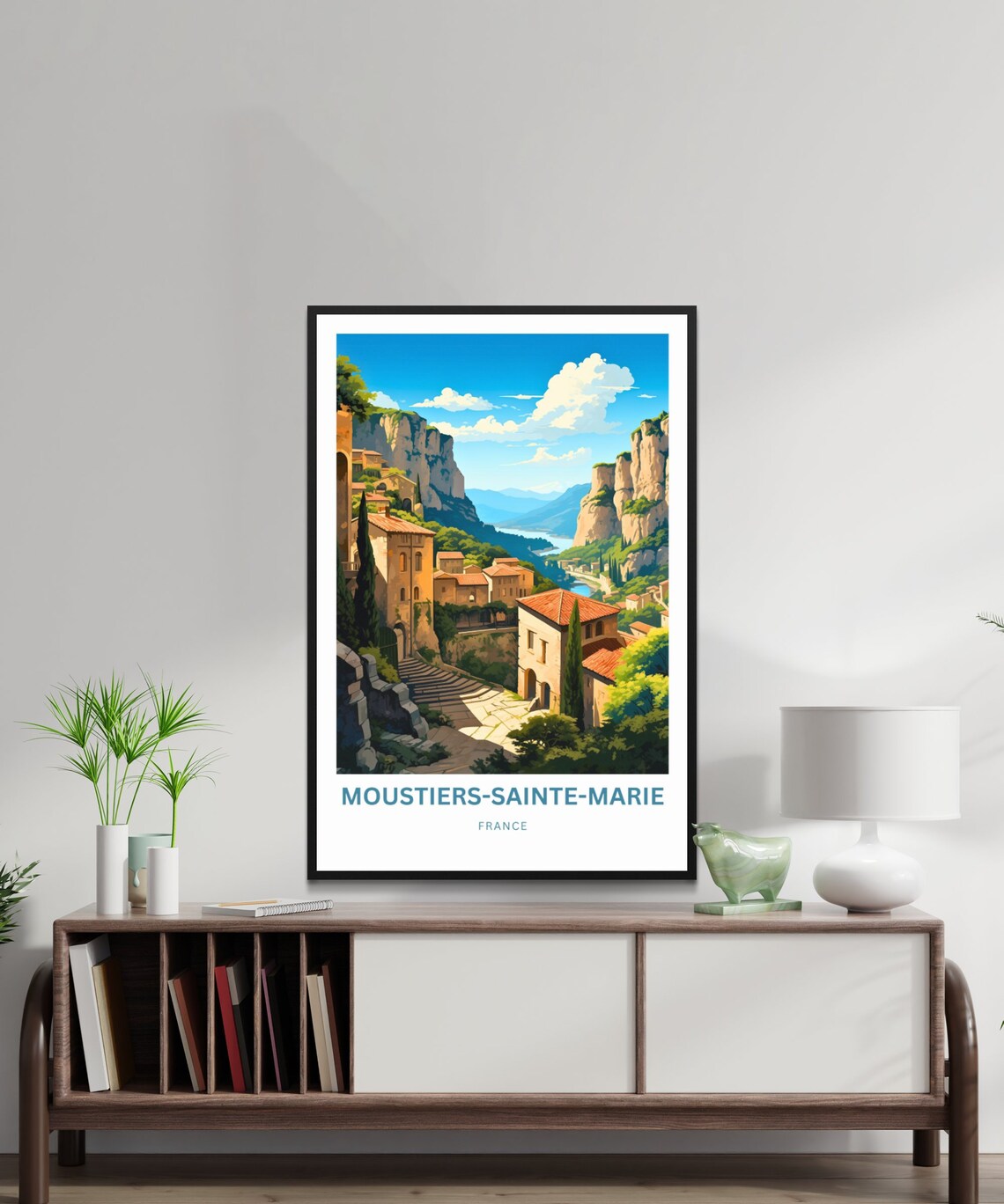Moustiers-Sainte-Marie France Cliffside Village Valley Travel Poster - Image 4
