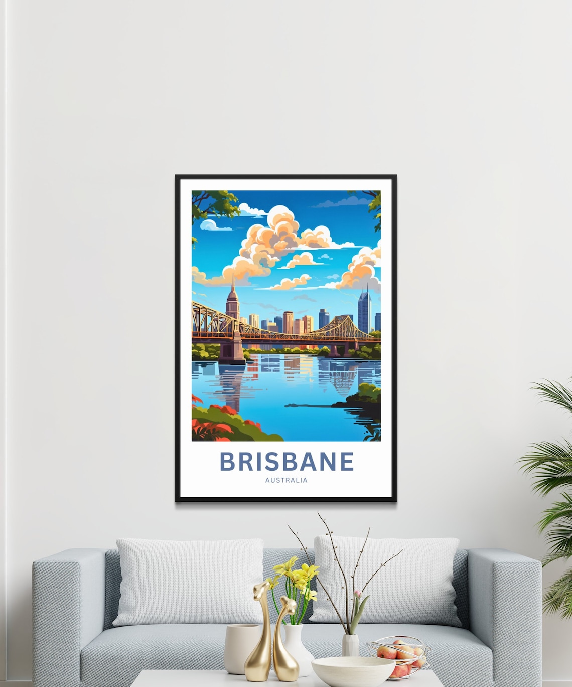Brisbane Australia Historic Story Bridge River Skyline Travel Poster - Image 3