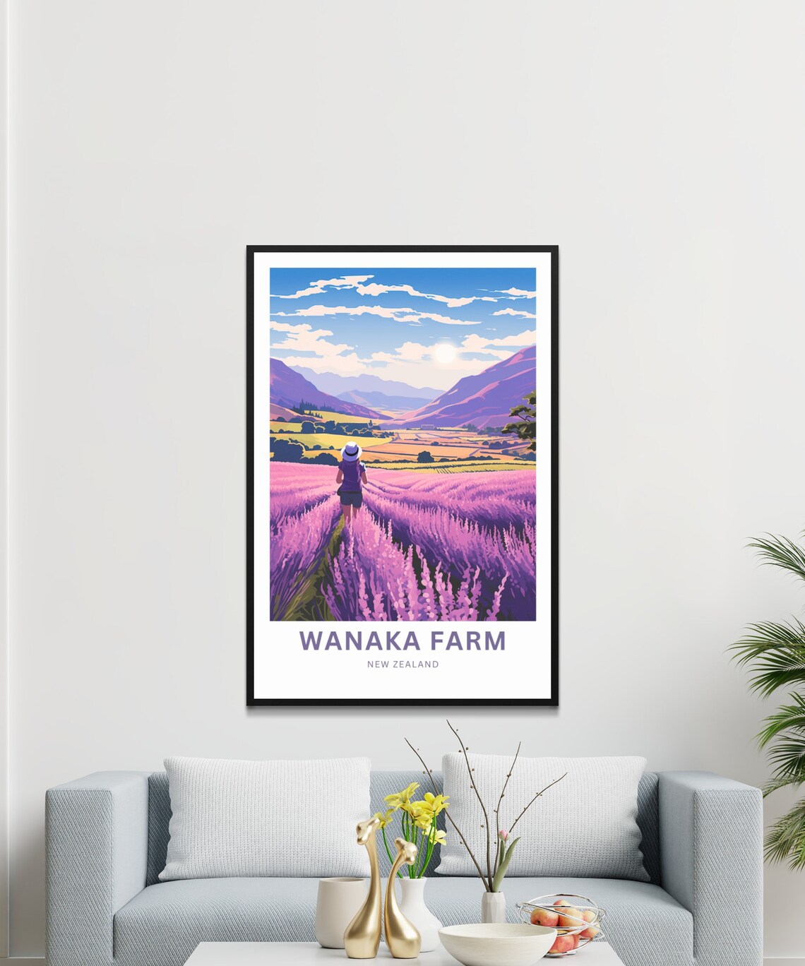 Personalized Wanaka Farm New Zealand Lavender Walk Gift Poster - Image 3