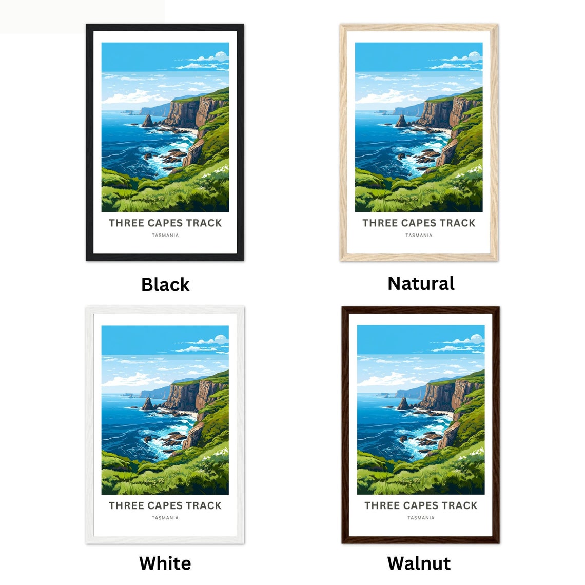 Three Capes Track Tasmania Coastal Cliffs Personalized Art Poster - Image 2