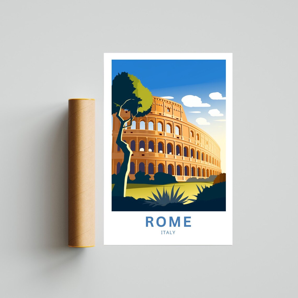 Rome Italy Colosseum Ancient Amphitheater Retro Travel Poster - Image 3