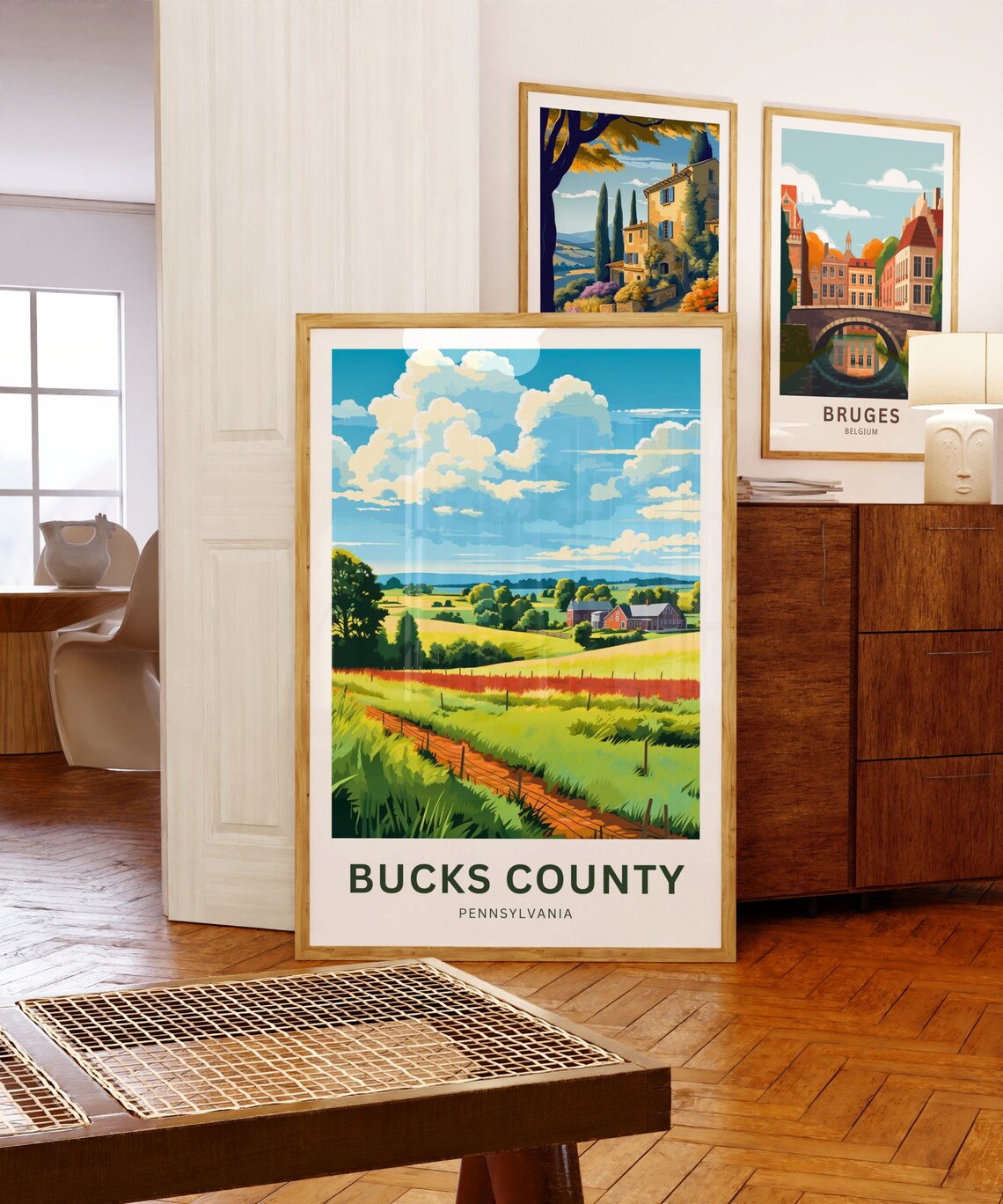 Personalized Bucks County Pennsylvania Farm Countryside Travel Poster - Image 5