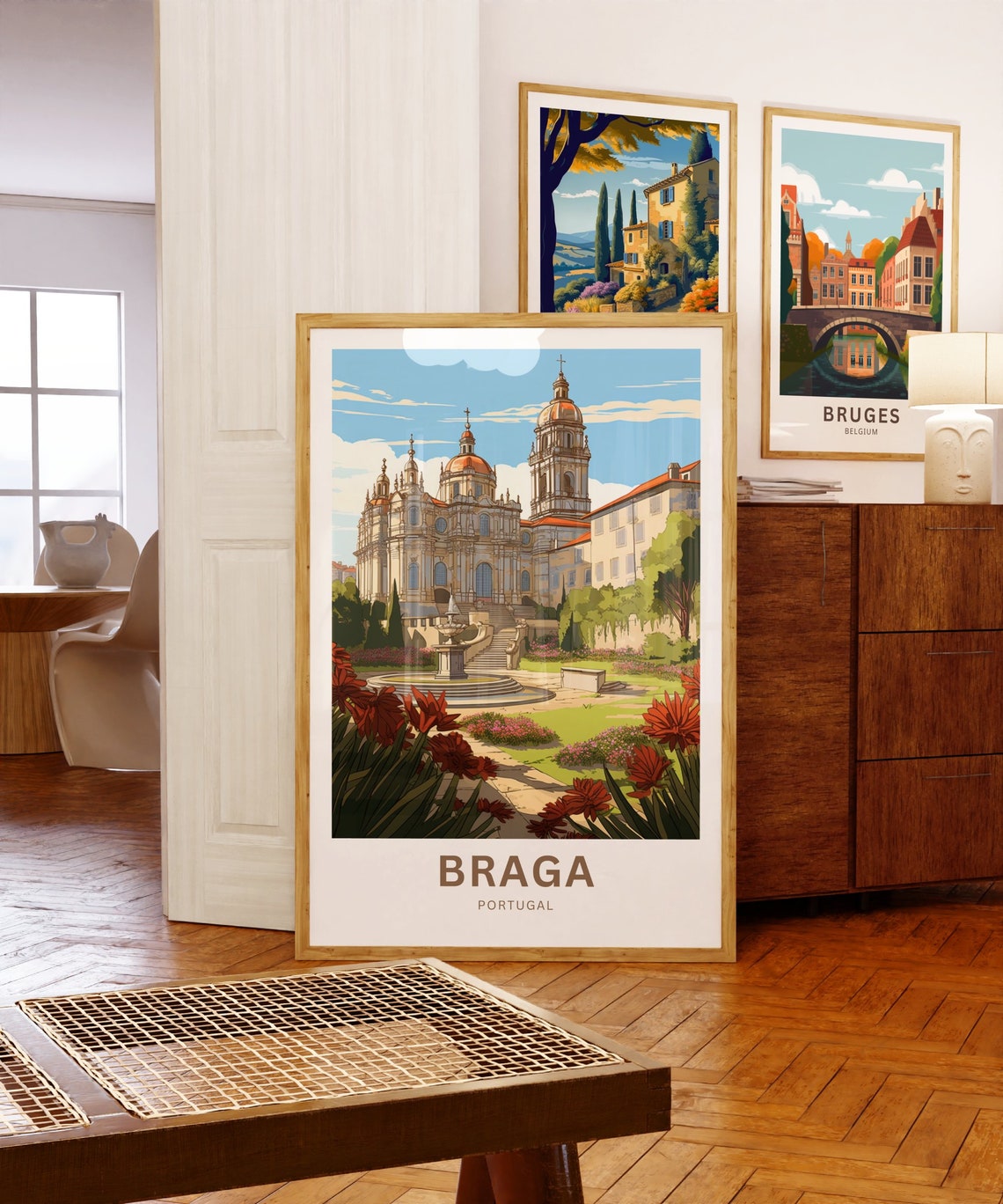 Personalized Braga Portugal Church Gardens Custom Text Poster - Image 5