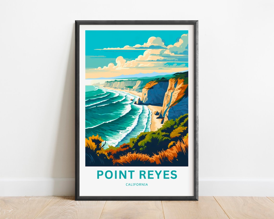 Point Reyes Travel Poster, California Wall Art