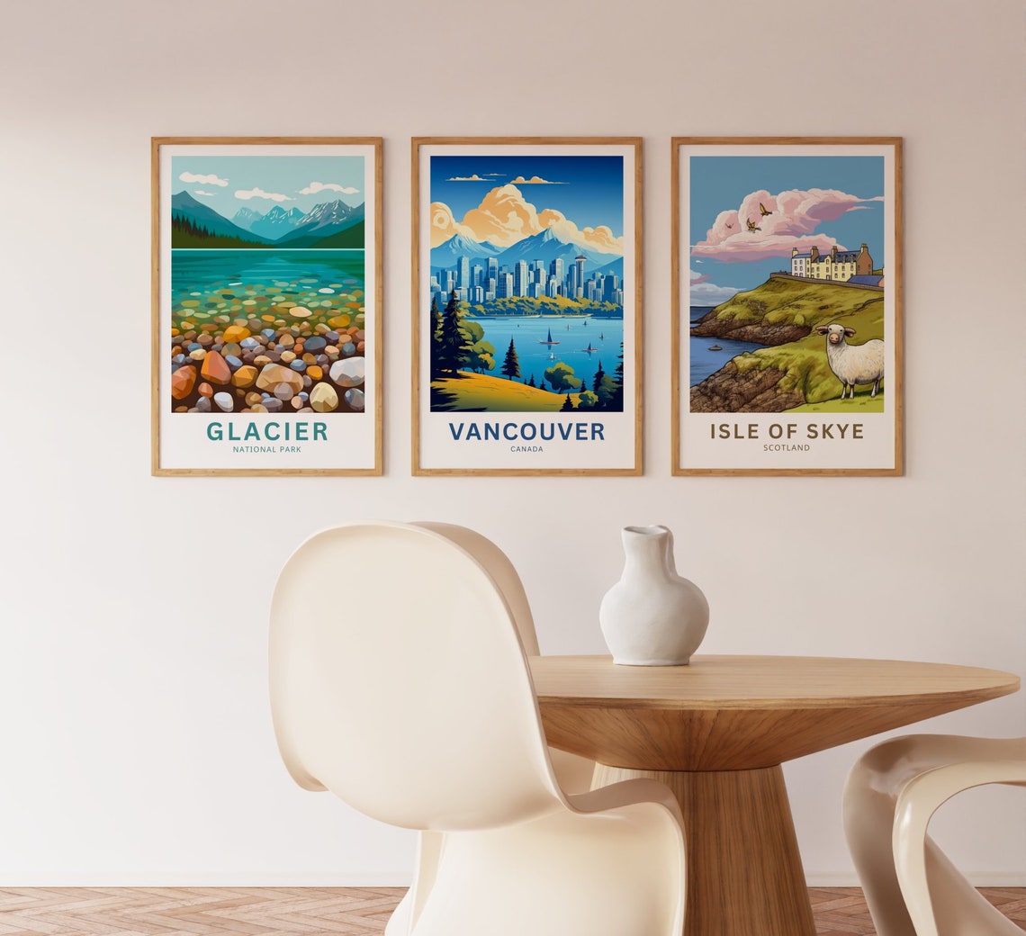 Vancouver Canada City Skyline Mountains Harbor Sailboats Poster - Image 2