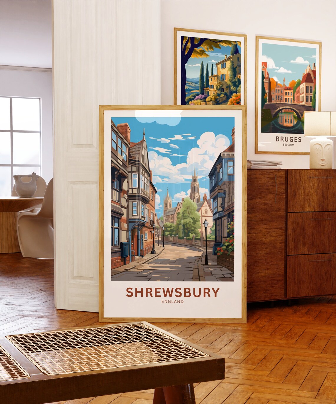 Shrewsbury Tudor Street Historic Town England Heritage Poster - Image 5