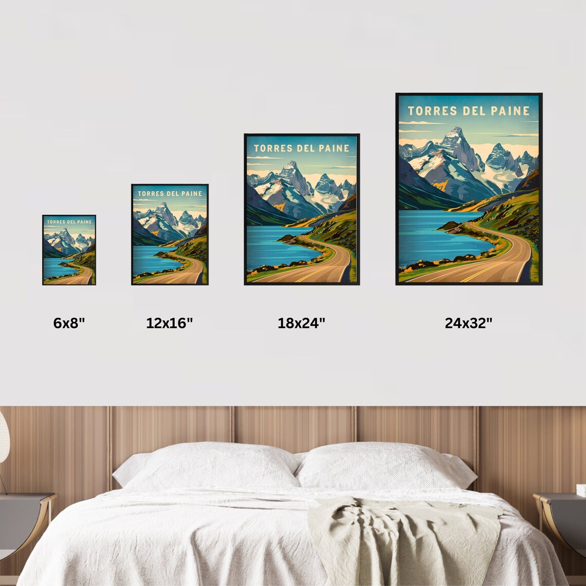 Torres Del Paine Scenic Road Lake Mountains Vintage Travel Poster - Image 4