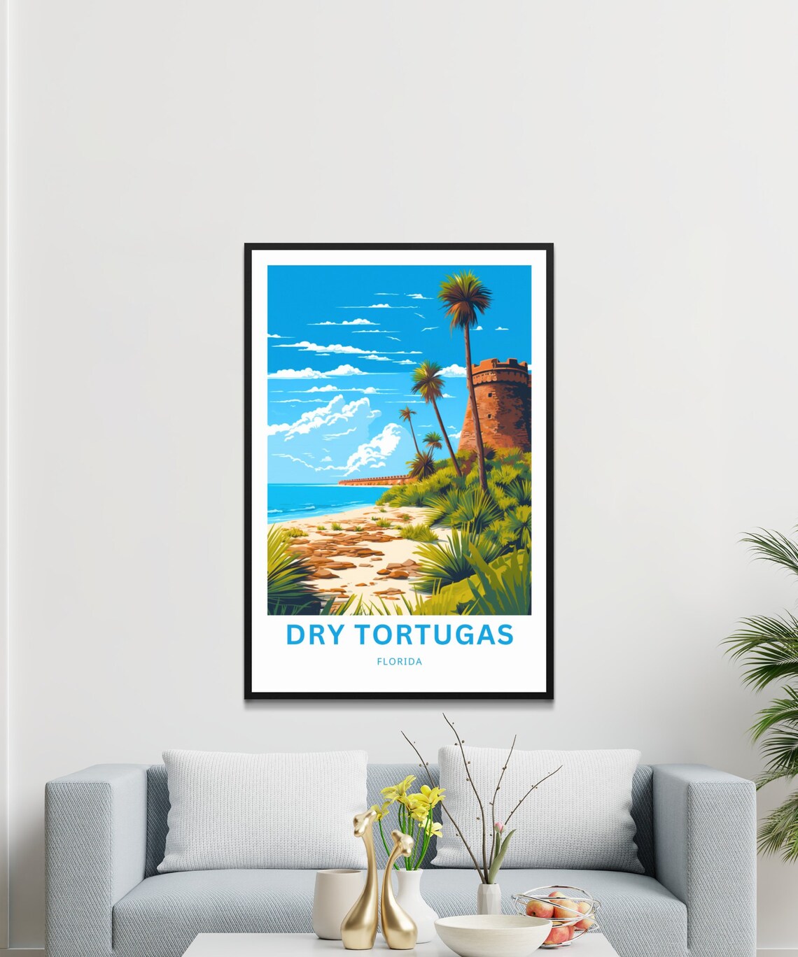 Dry Tortugas Florida Travel Poster Fort Jefferson Beach Island Art - Image 3
