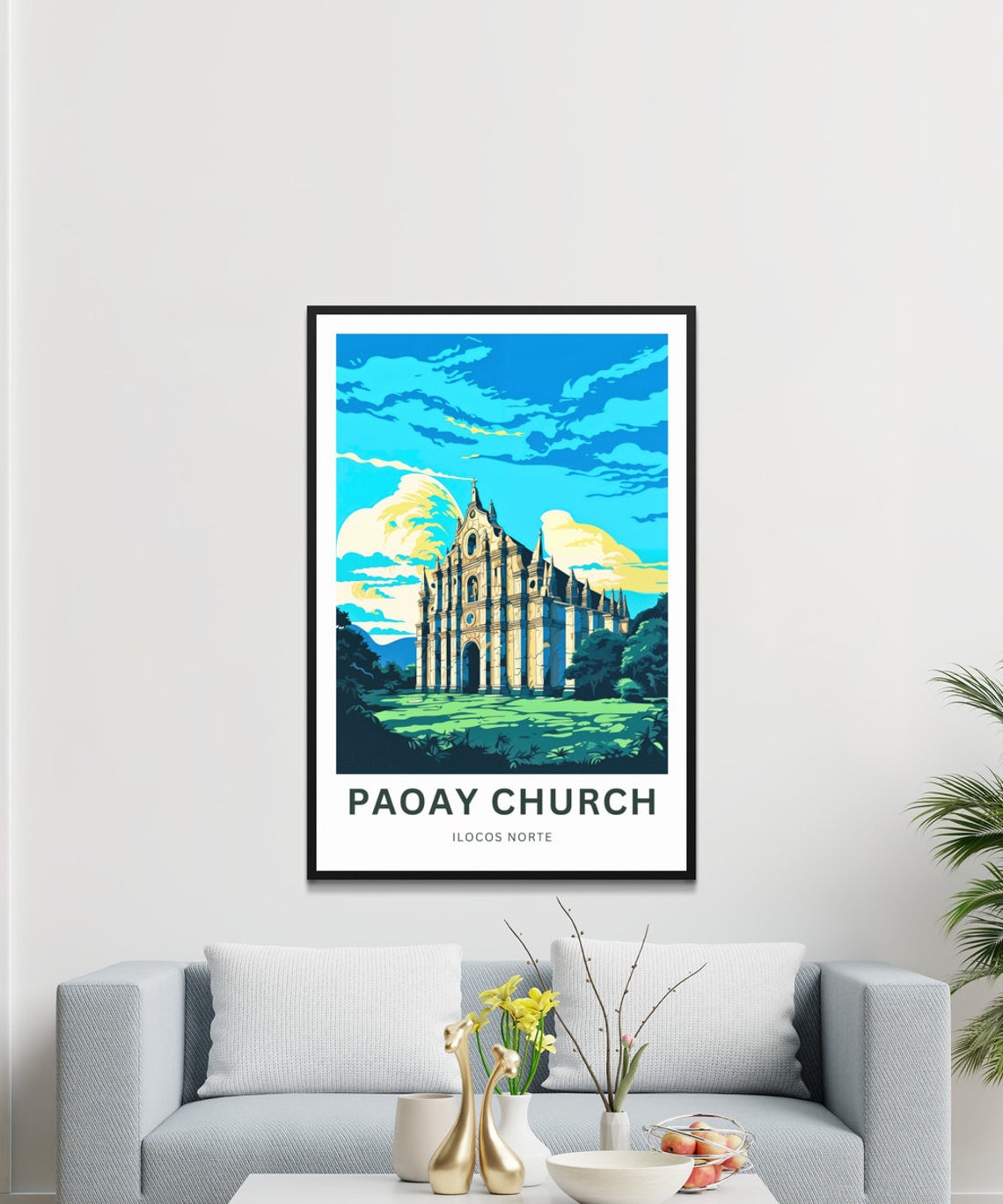 Paoay Church Ilocos Norte Baroque Facade Sunset Travel Poster - Image 3