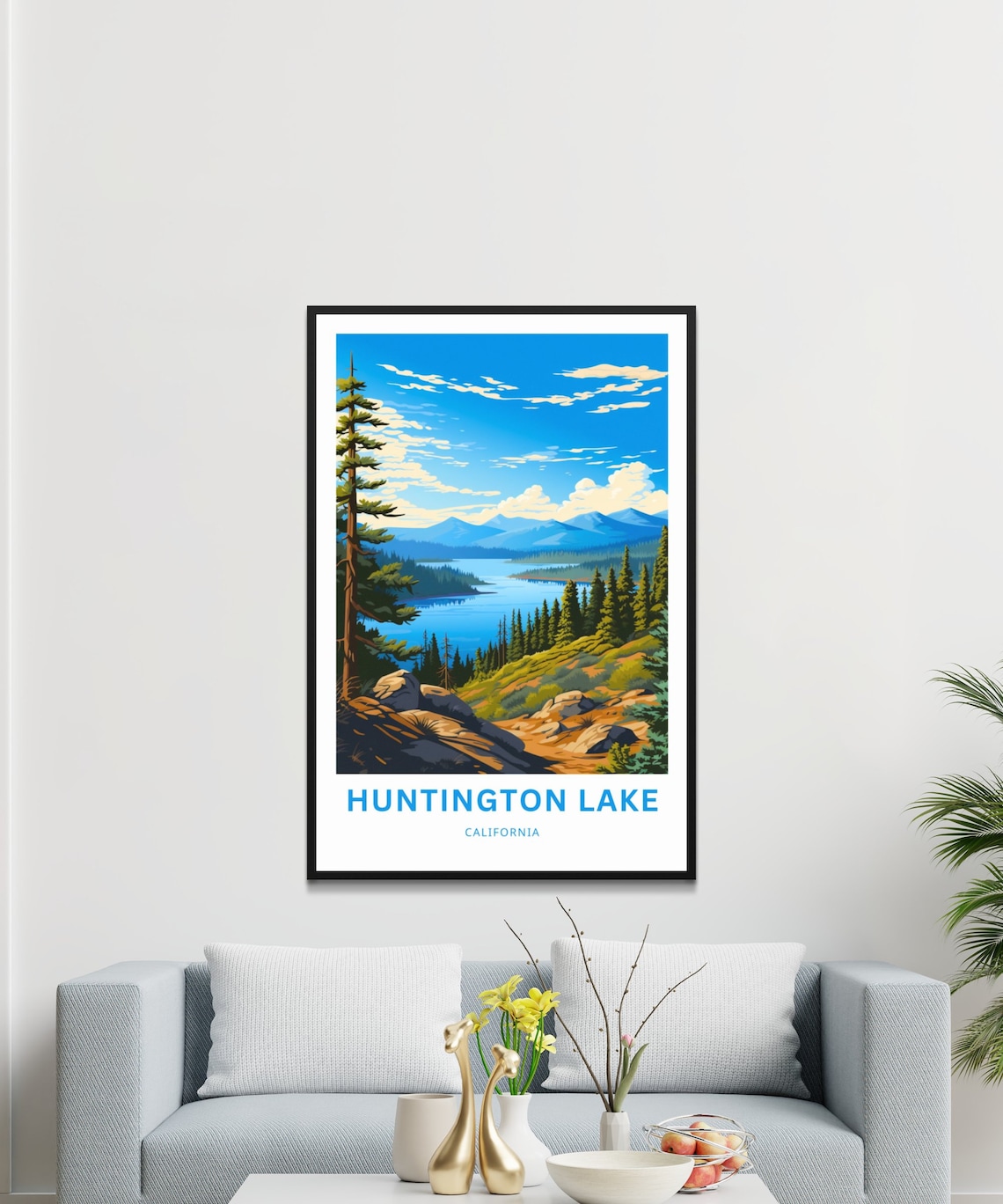 Huntington Lake California Mountain Lake Vista Overlook Travel Poster - Image 3