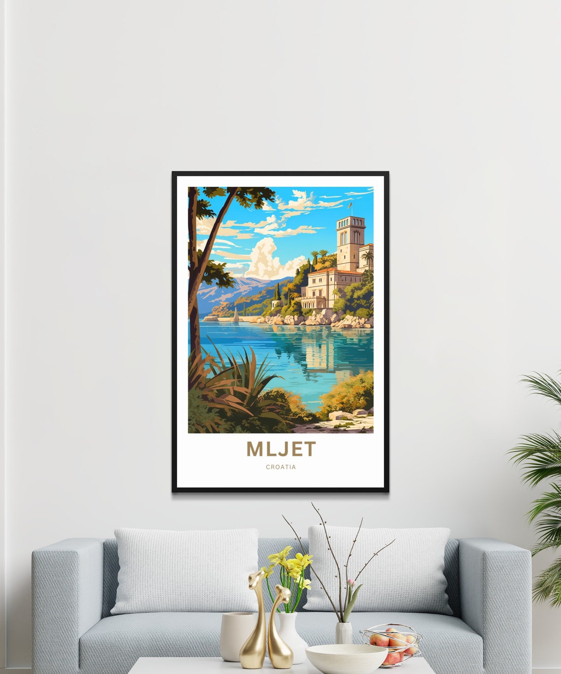 Personalized Mljet Croatia Adriatic Island Lake Travel Poster - Image 3