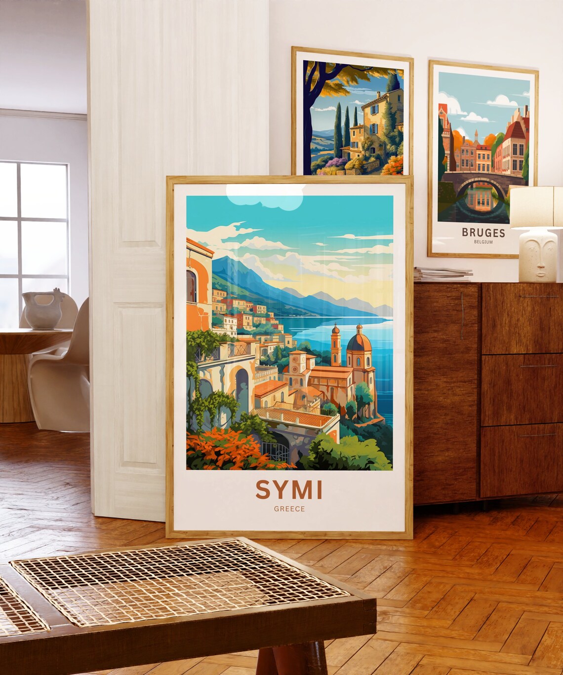 Symi Greece Harbor Town Church Sea View Greek Island Travel Poster - Image 5
