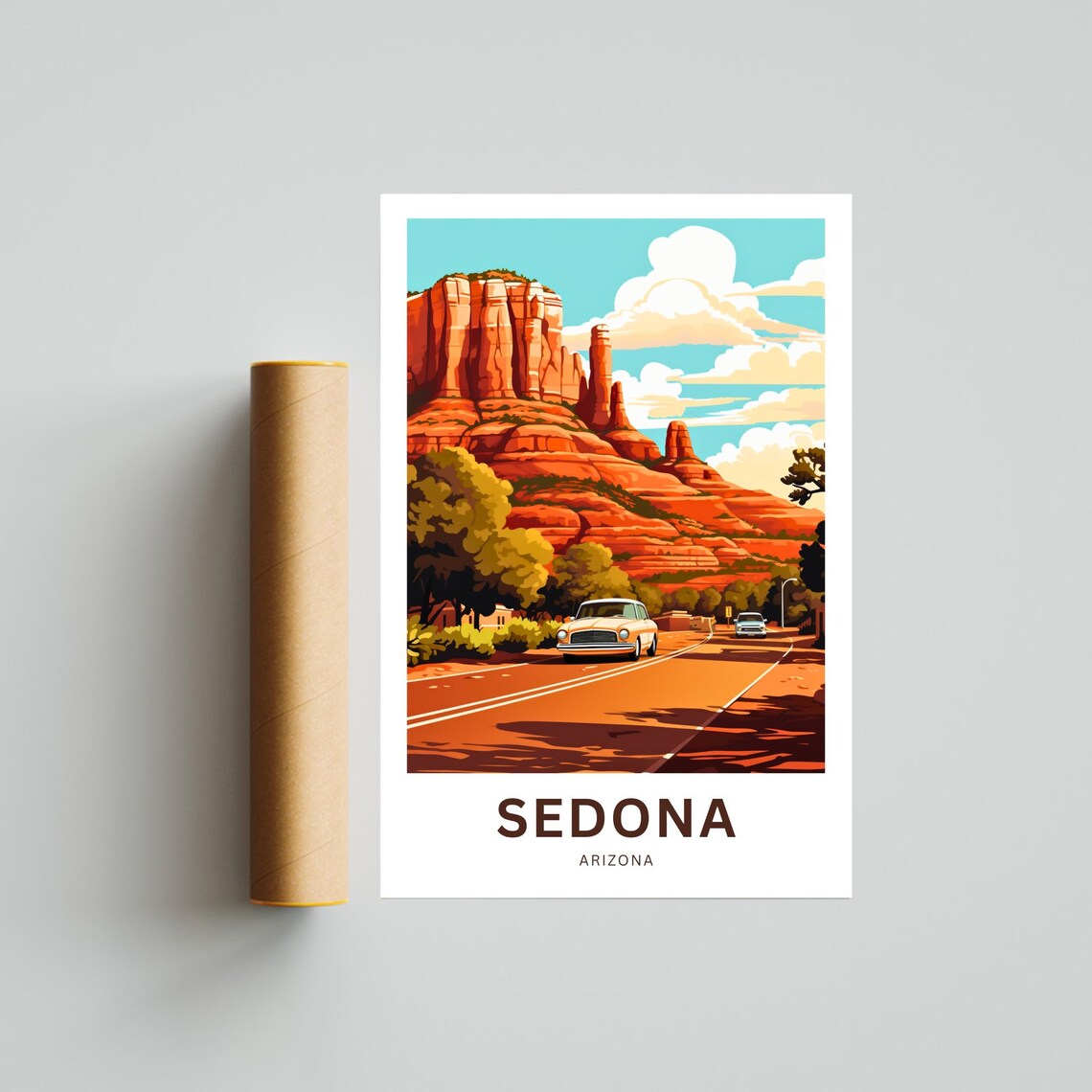 Sedona Arizona Red Rocks Road Trip Personalized Travel Poster - Image 4