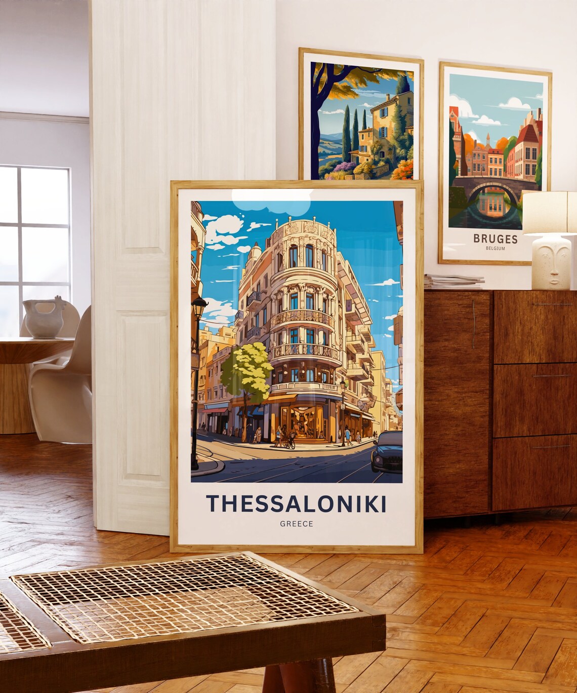 Personalized Thessaloniki Greece Historic Street Corner Travel Poster - Image 5