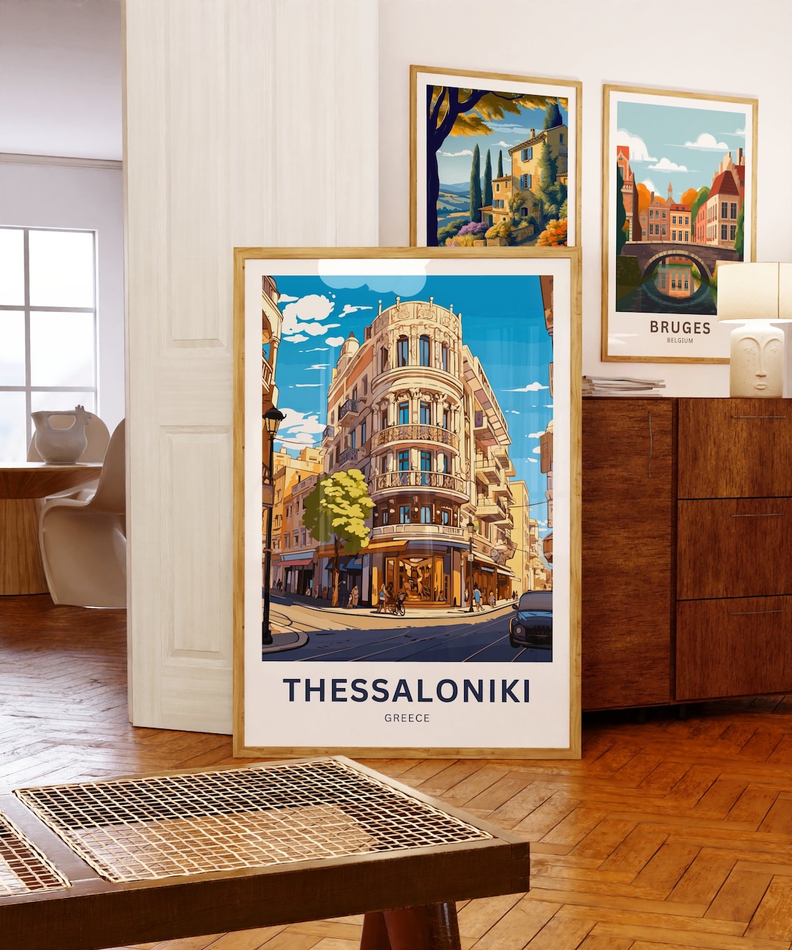 Thessaloniki Greece Historic Corner Building Street Travel Poster - Image 5