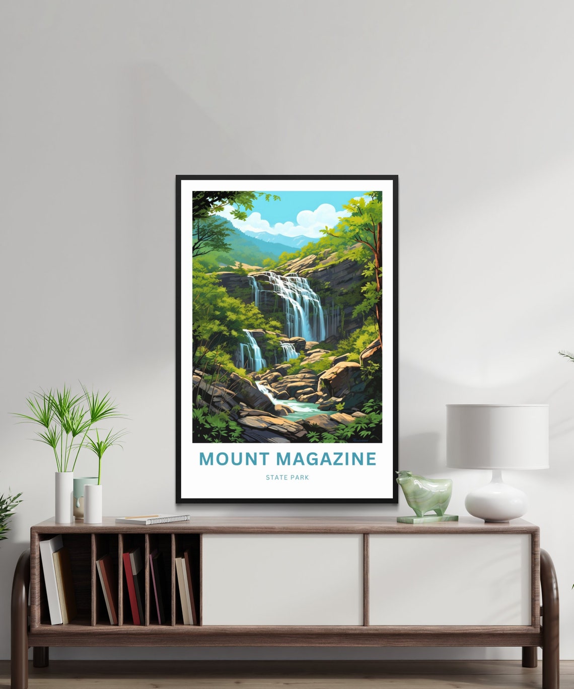 Mount Magazine State Park Emerald Falls Canyon Travel Poster - Image 2