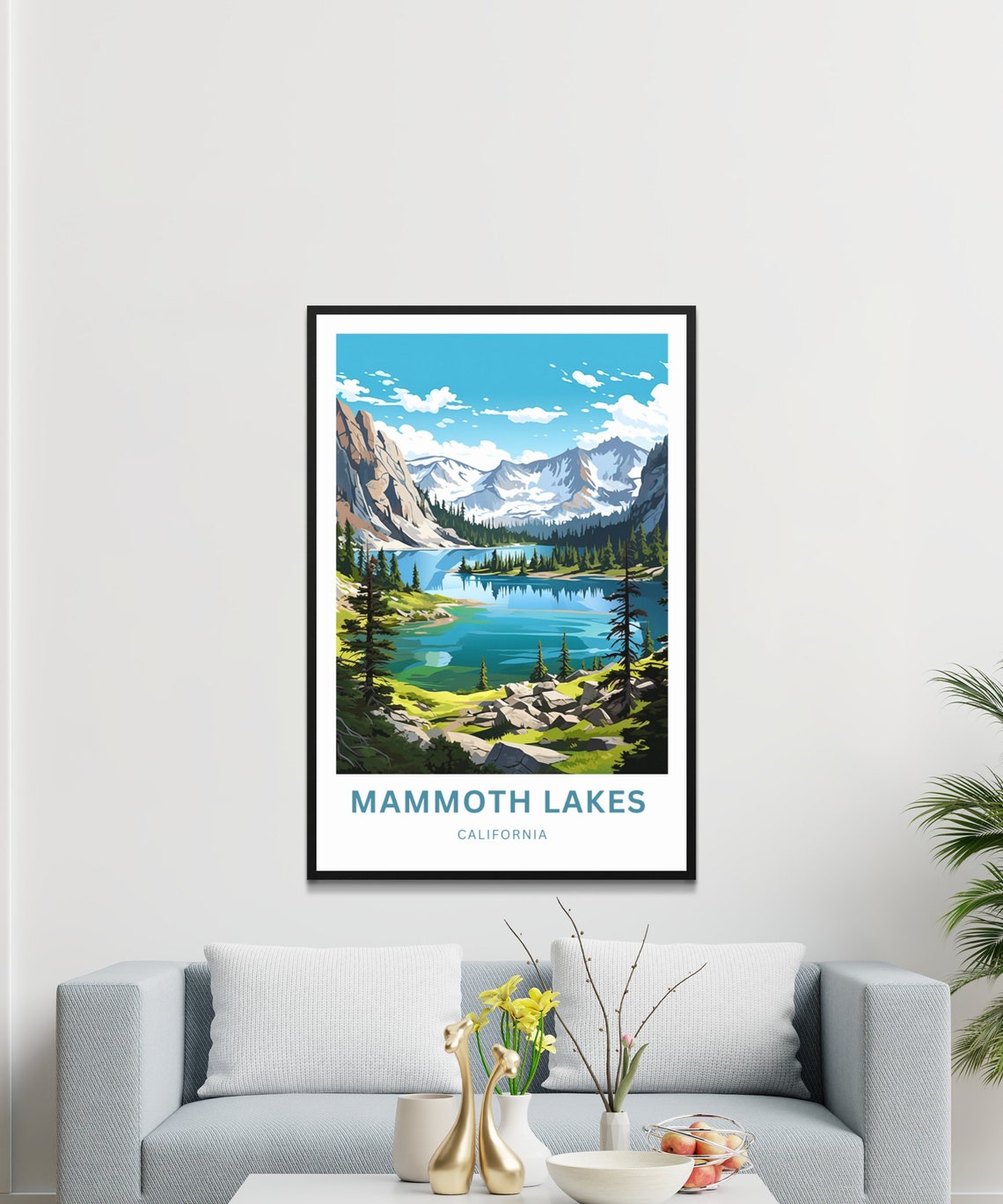 Mammoth Lakes California Turquoise Lake Granite Cliffs Pines Poster - Image 2
