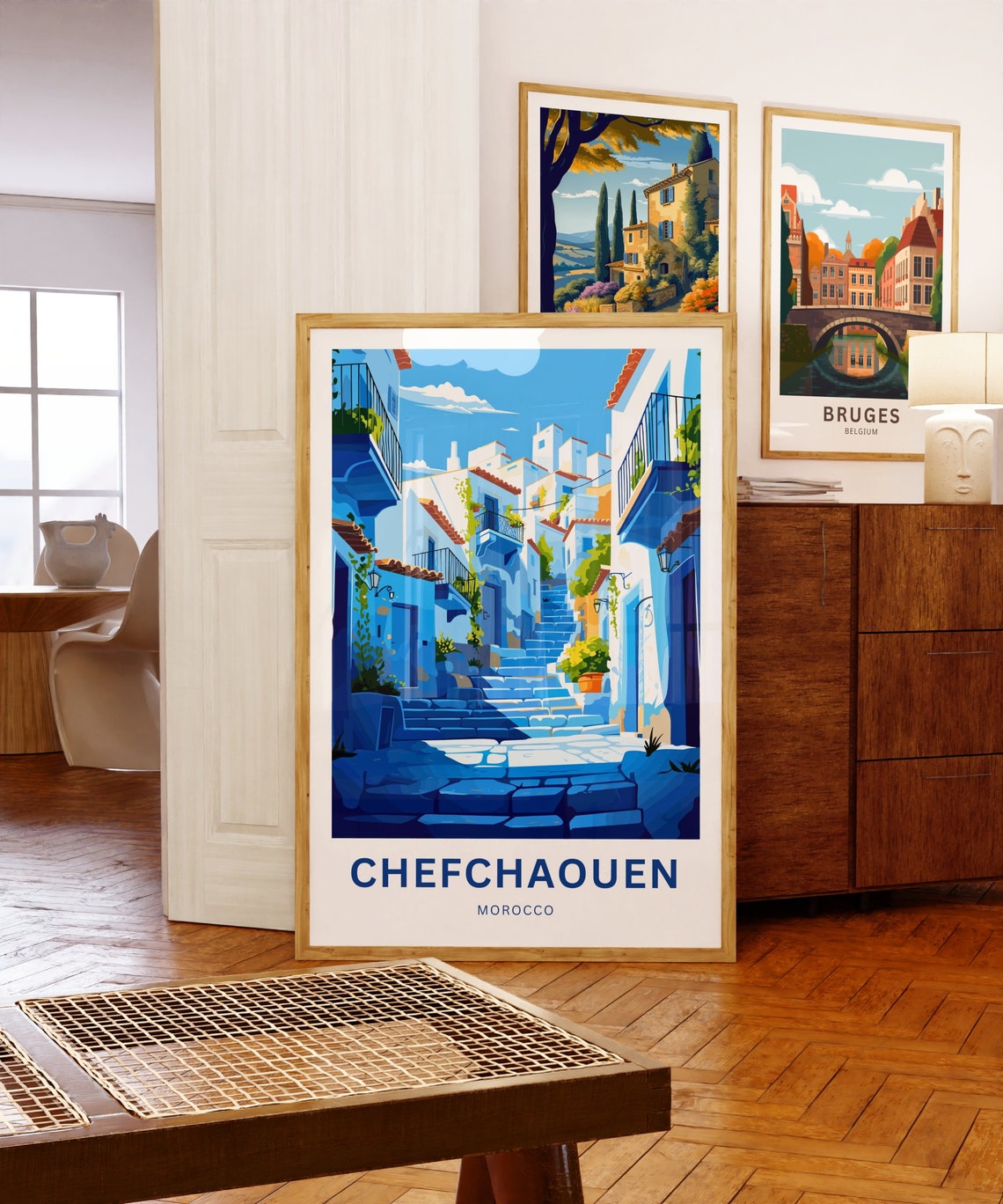 Chefchaouen Travel Print Chefchaouen Poster Morocco Wall Art Framed Present Gift Morocco Present - Image 5
