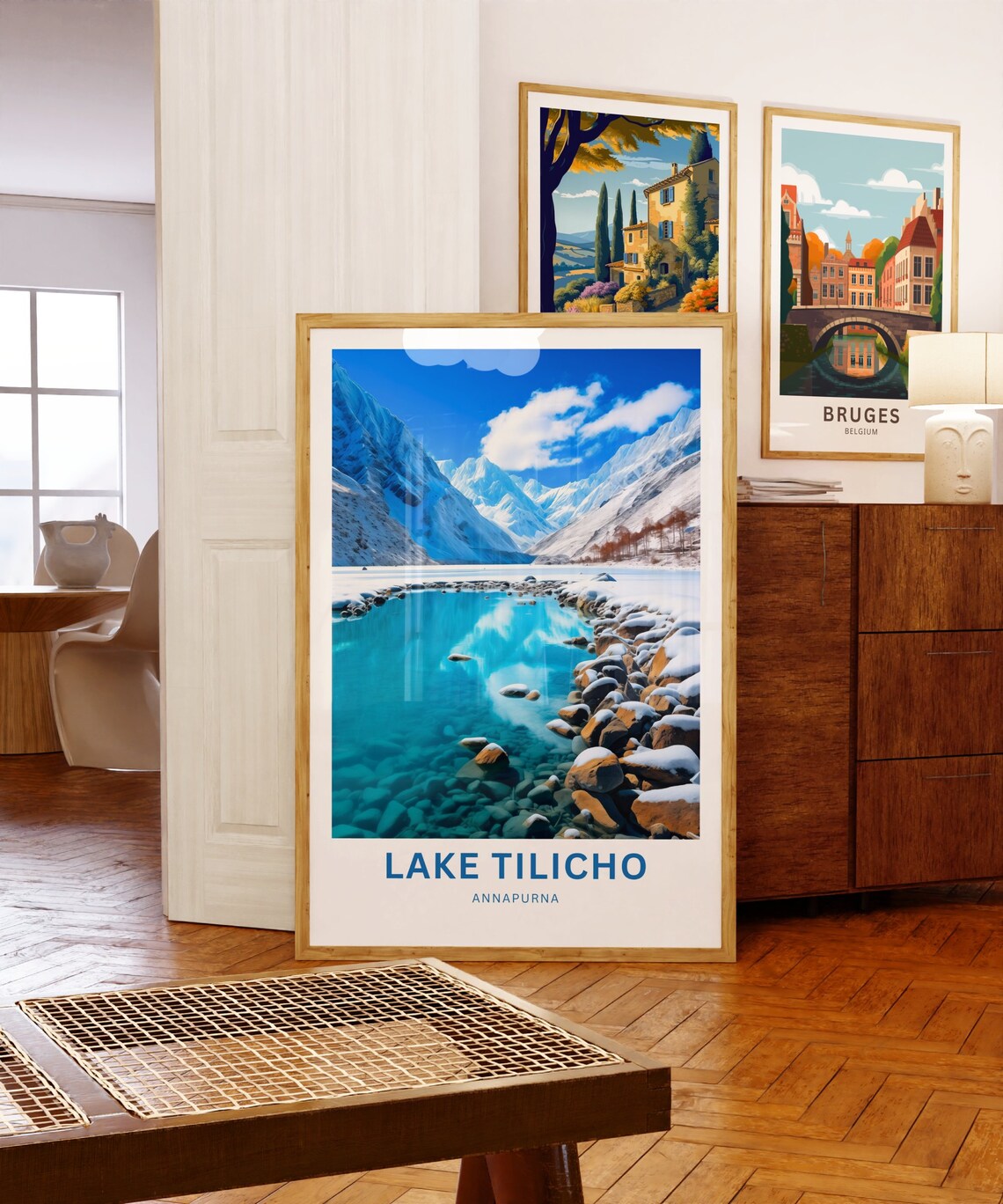 Personalized Lake Tilicho Annapurna Snowy Shoreline Travel Poster - Image 5