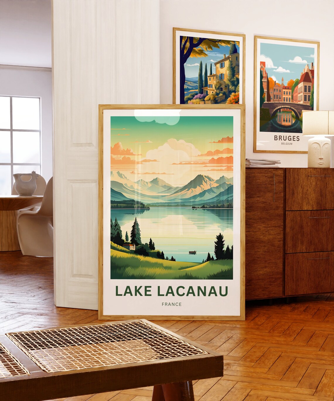 Lake Lacanau Travel Print Lake Lacanau Poster France Wall Art Framed Present Gift France Present - Image 5